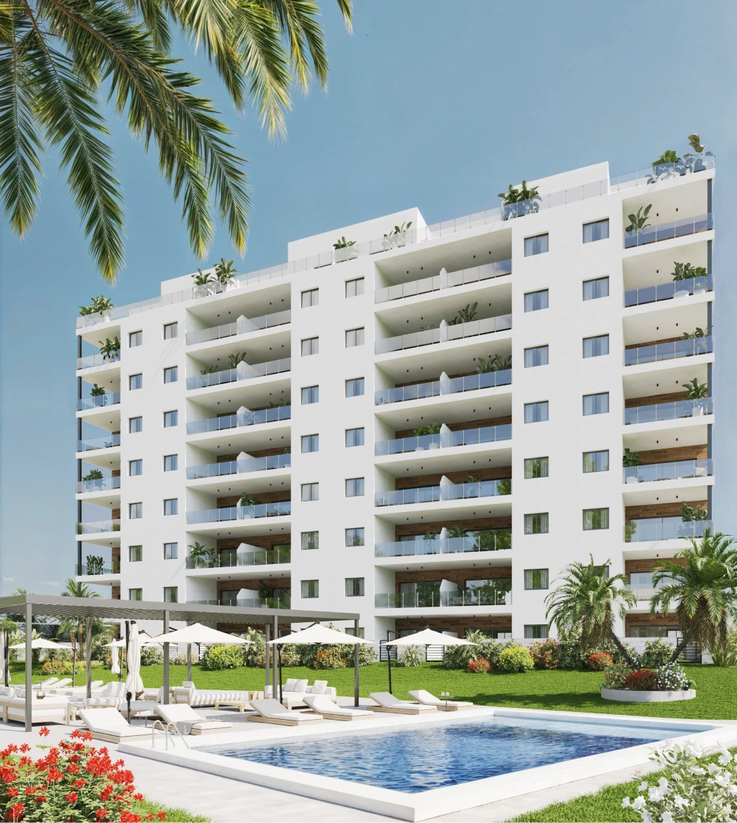 Pool area in penthouse for sale in Benidorm