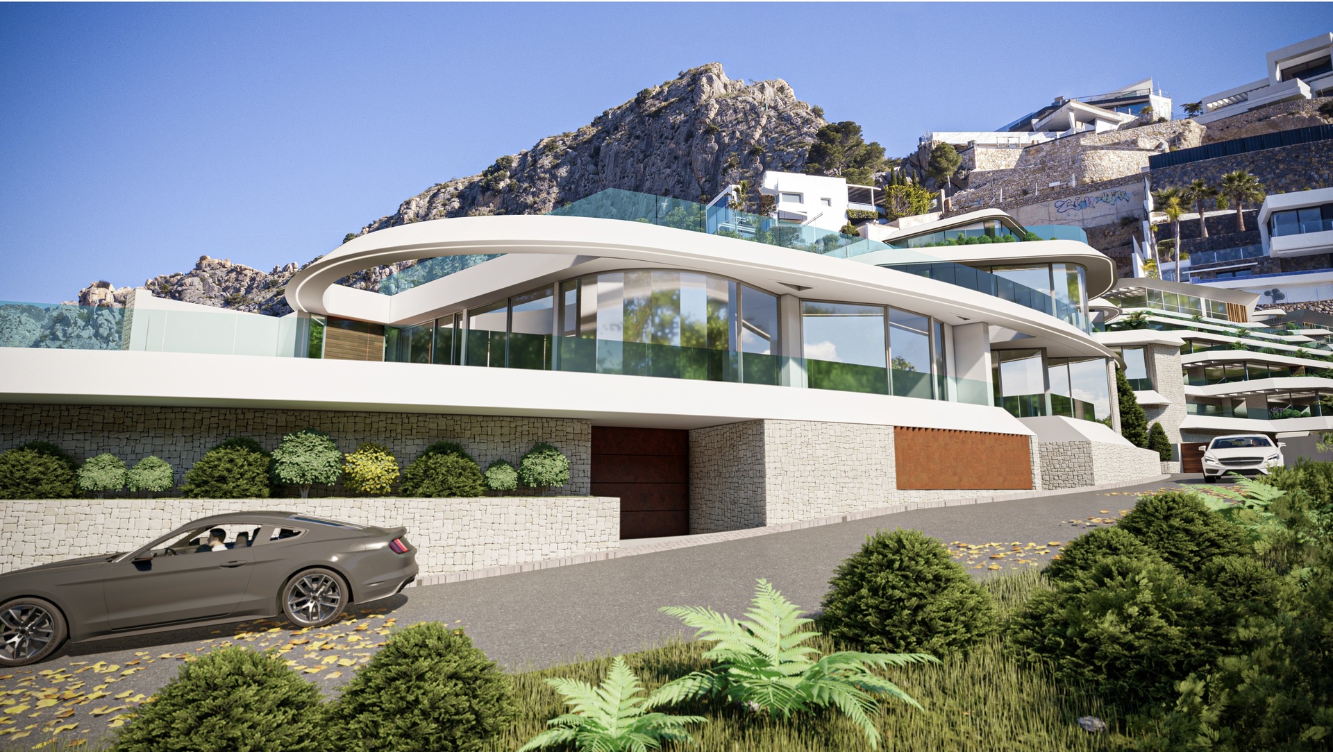 Pool area in villa for sale in Pueblo Mascarat