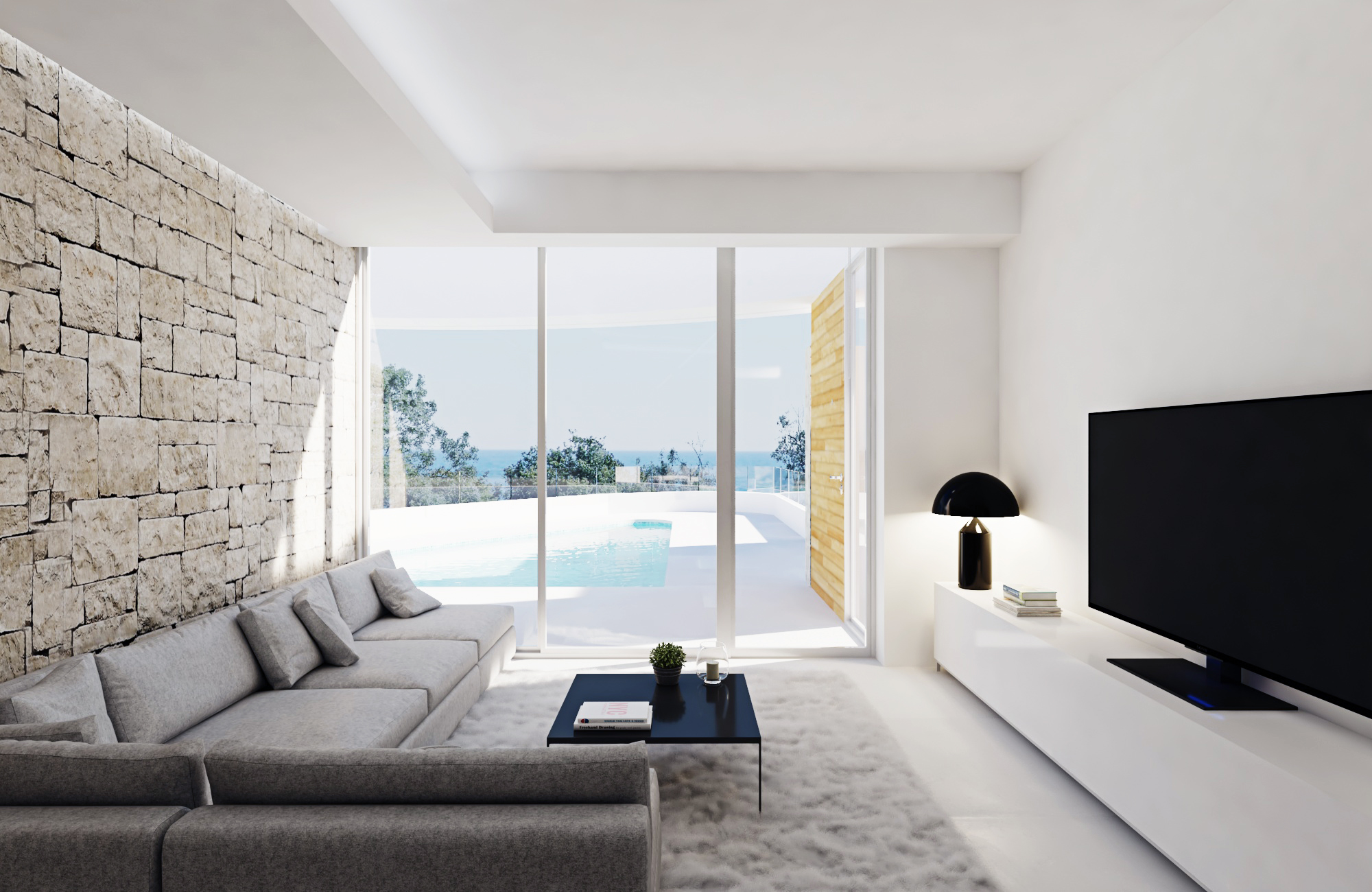 Pool area in villa for sale in Pueblo Mascarat