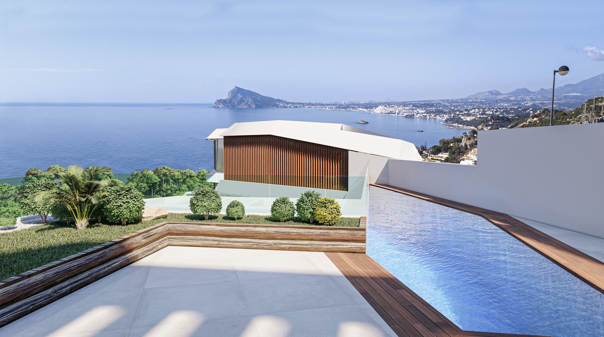 Pool area in villa for sale in Pueblo Mascarat