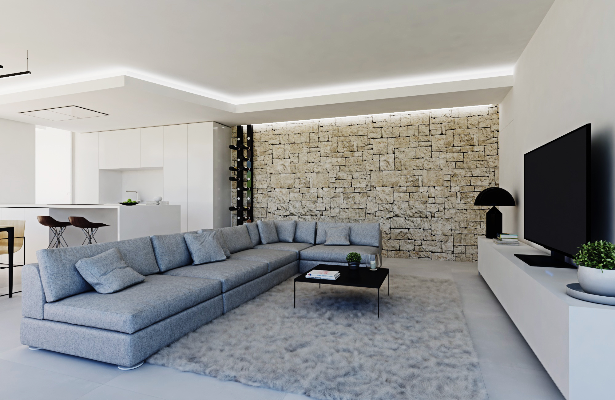 Pool area in penthouse for sale in Pueblo Mascarat