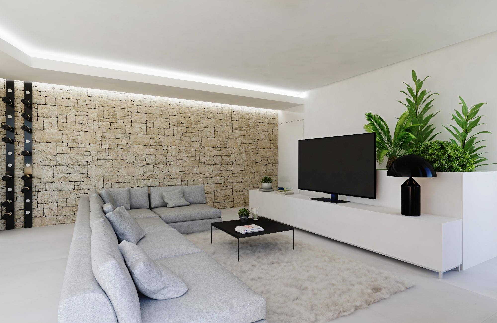 Living room in penthouse for sale in Pueblo Mascarat