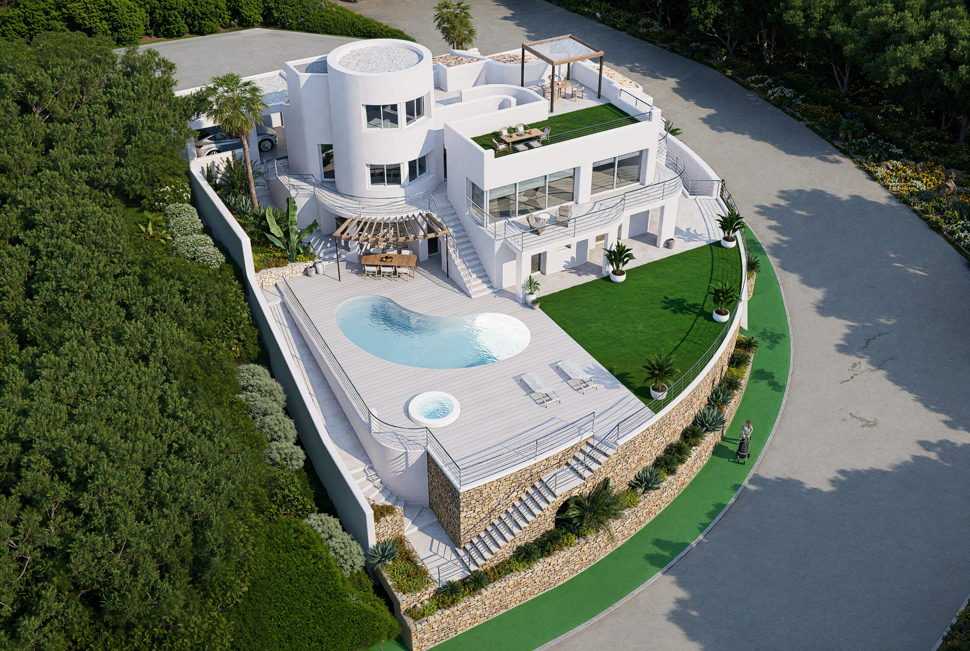 Master bedroom in villa for sale in Altea