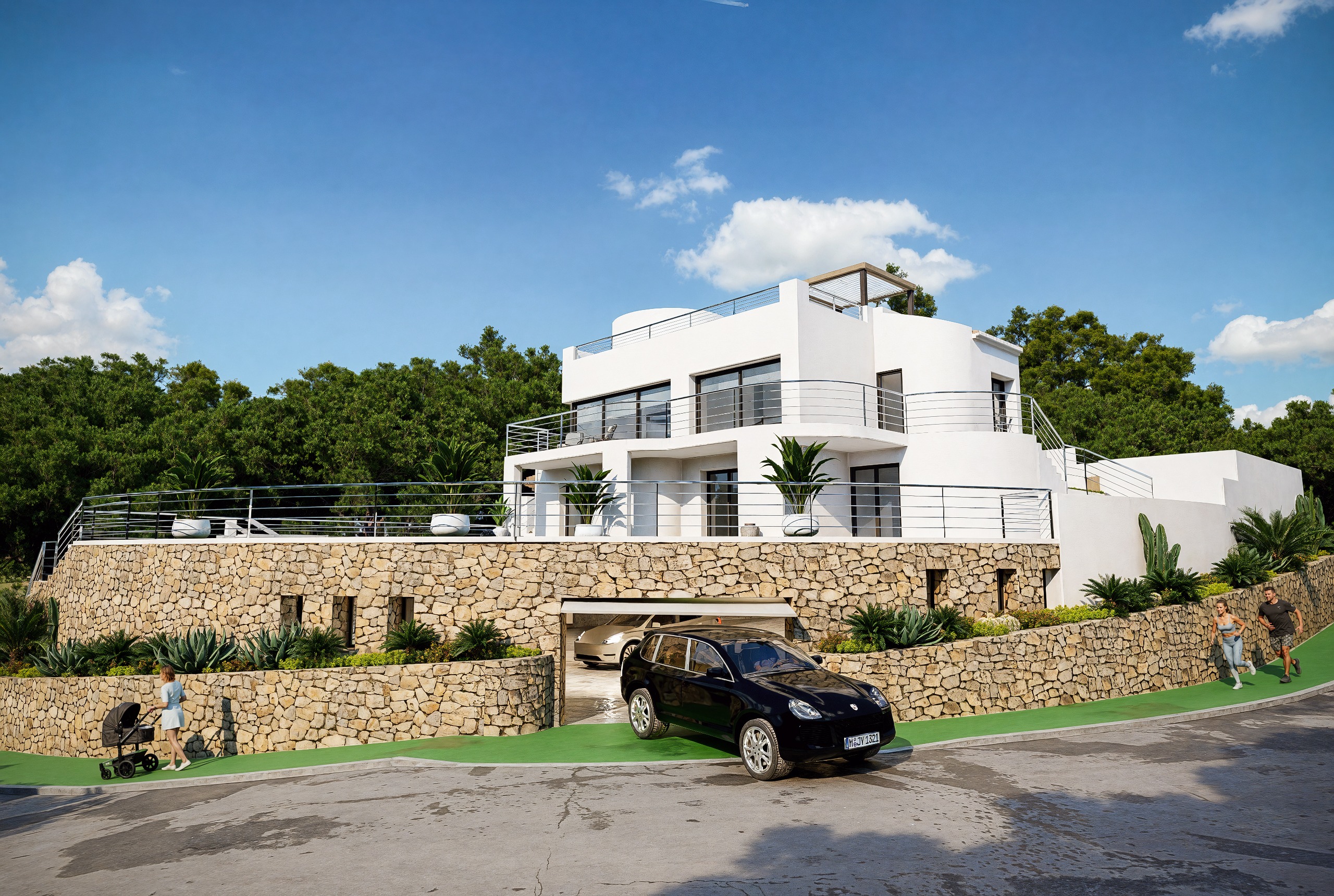 Pool area in villa for sale in Altea