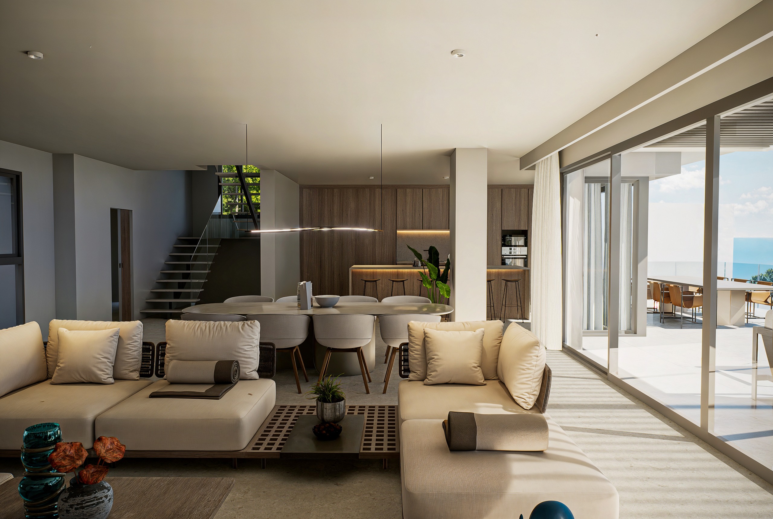 Pool area in villa for sale in Altea