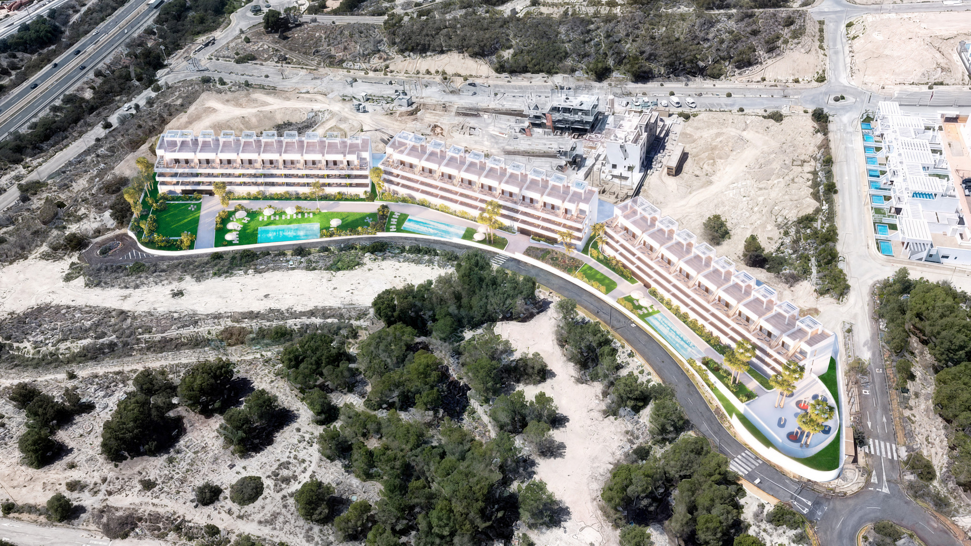 Pool area in apartment for sale in Finestrat