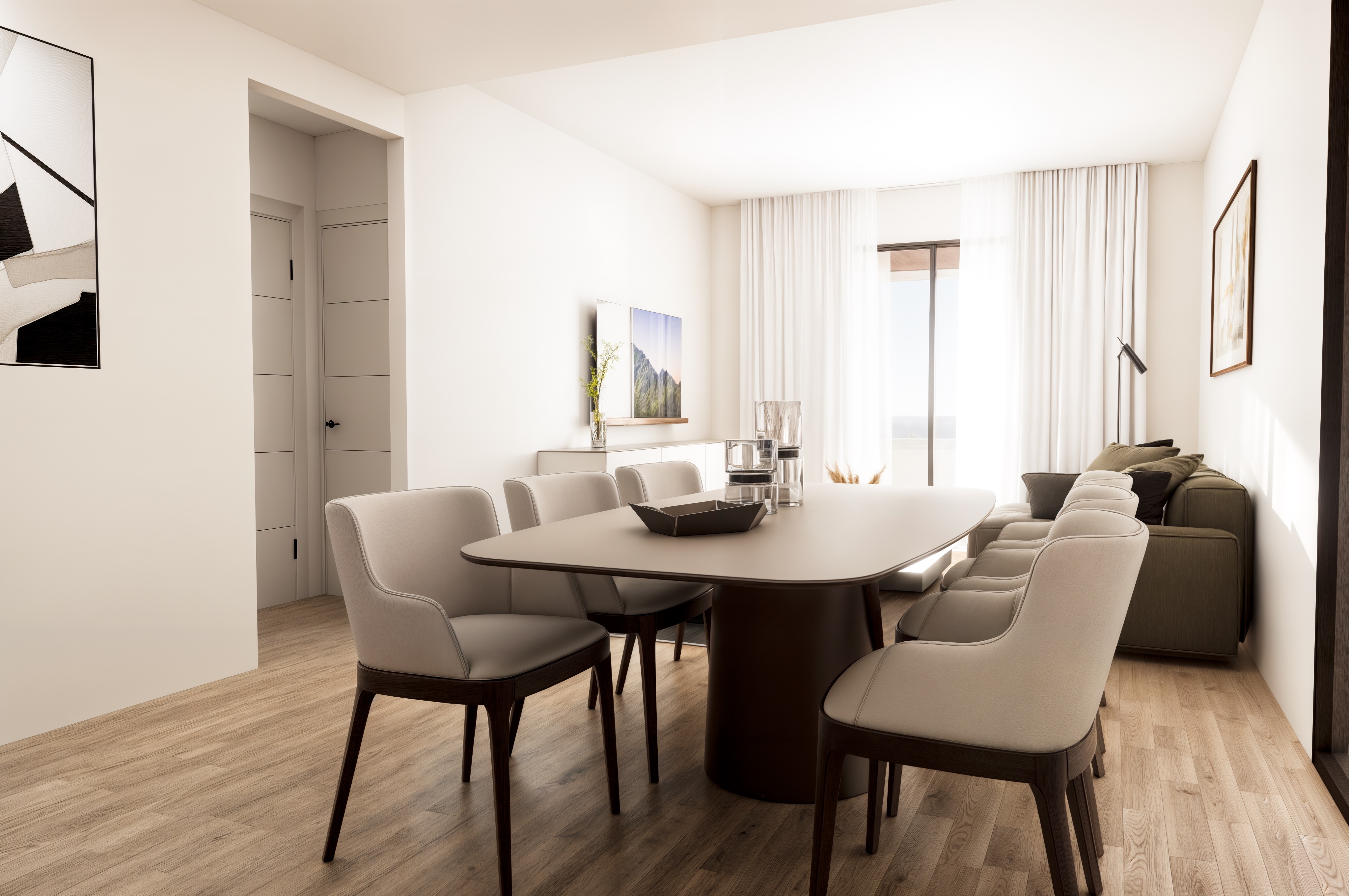 Living room in penthouse for sale in Finestrat