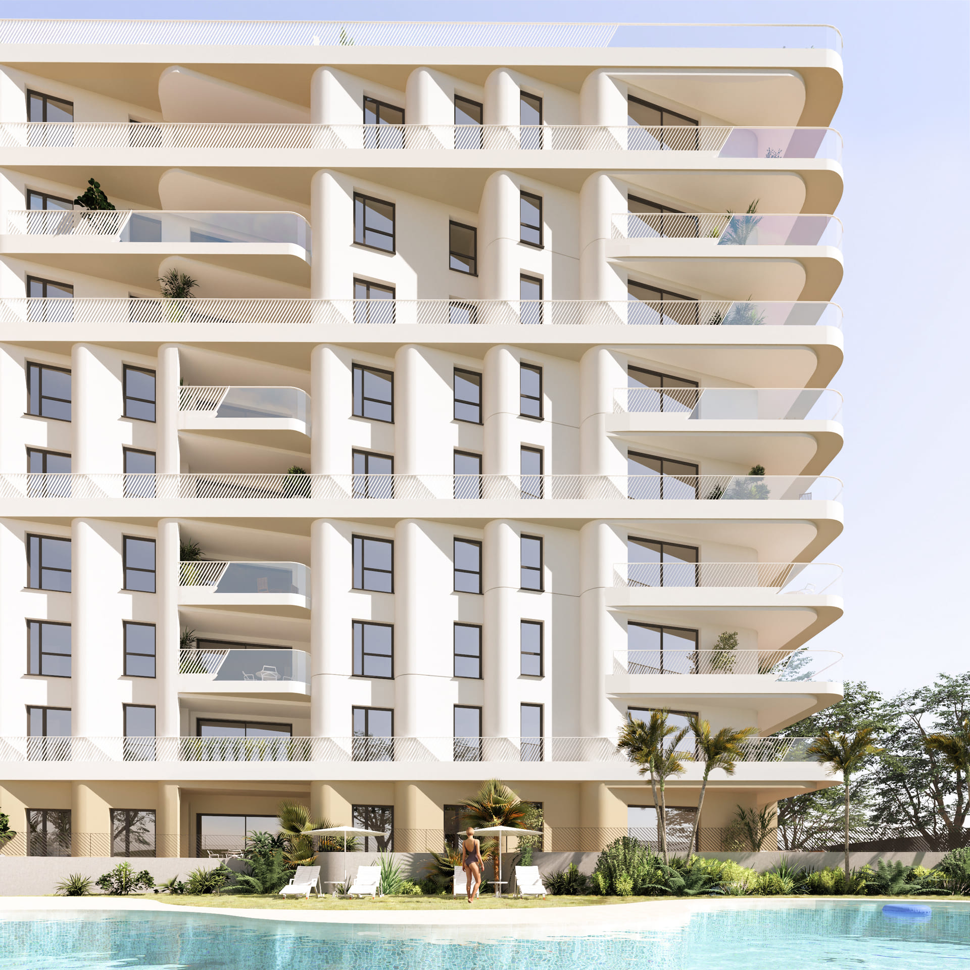 Pool area in penthouse for sale in La Vila Joiosa