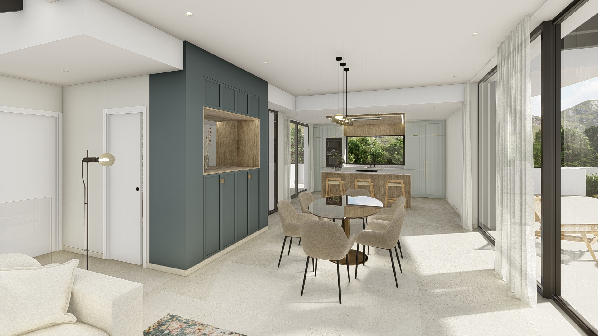 Dining area in villa for sale in Polop