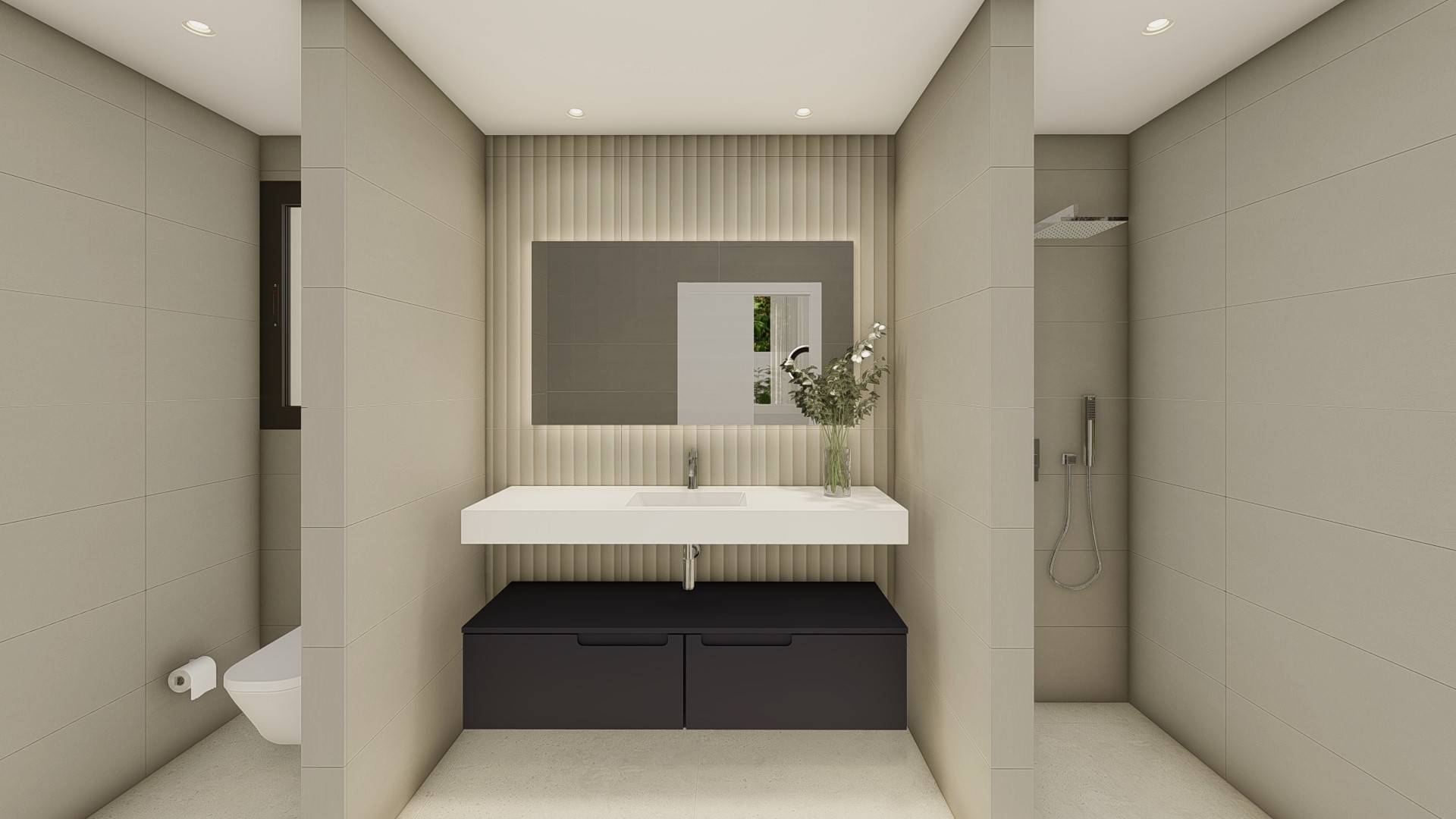 Bathroom in villa for sale in Polop