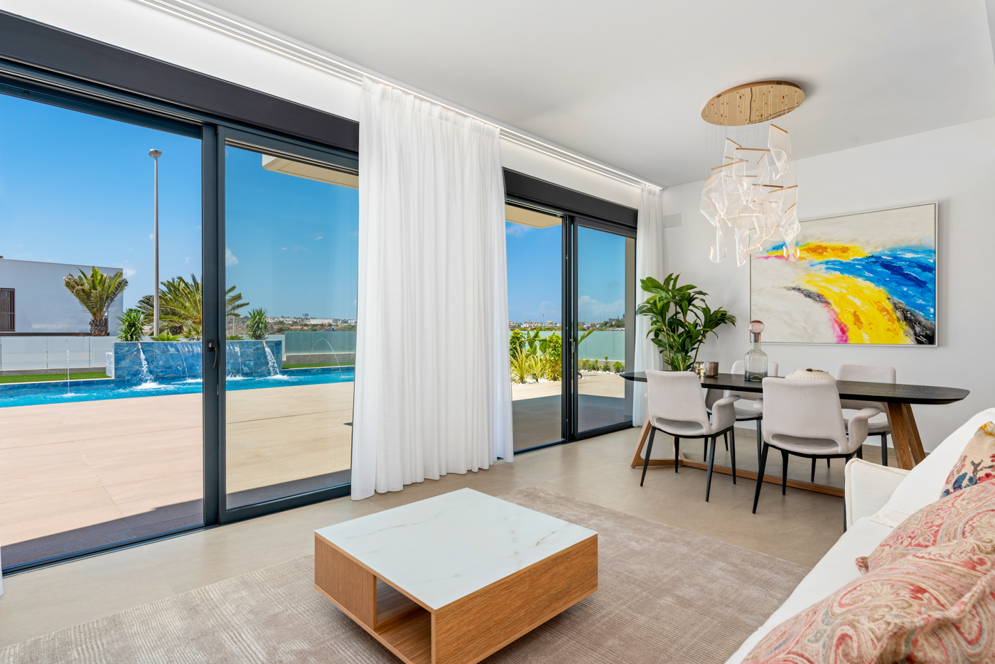 Pool area in villa for sale in Dehesa de Campoamor