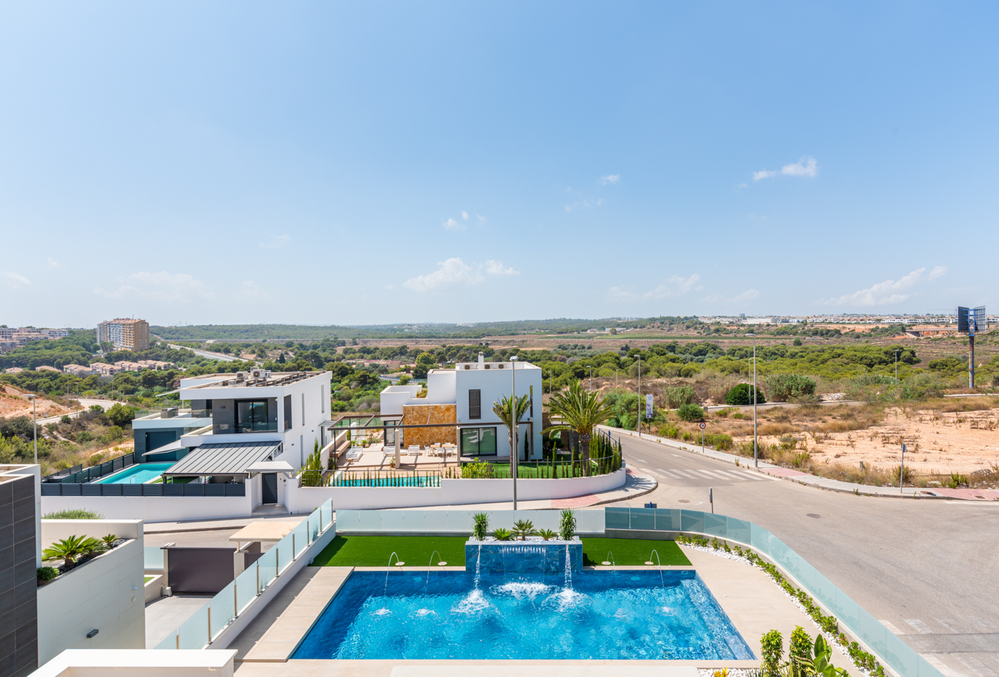 Pool area in villa for sale in Dehesa de Campoamor
