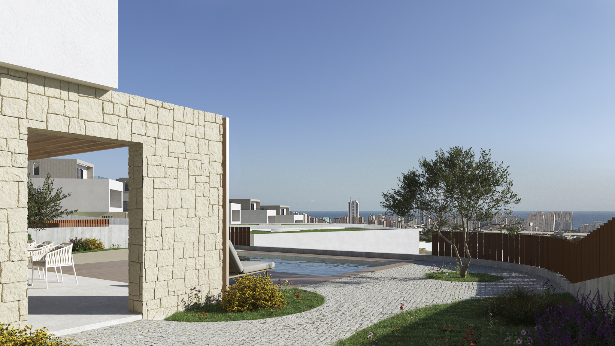 Terrace in villa for sale in Finestrat