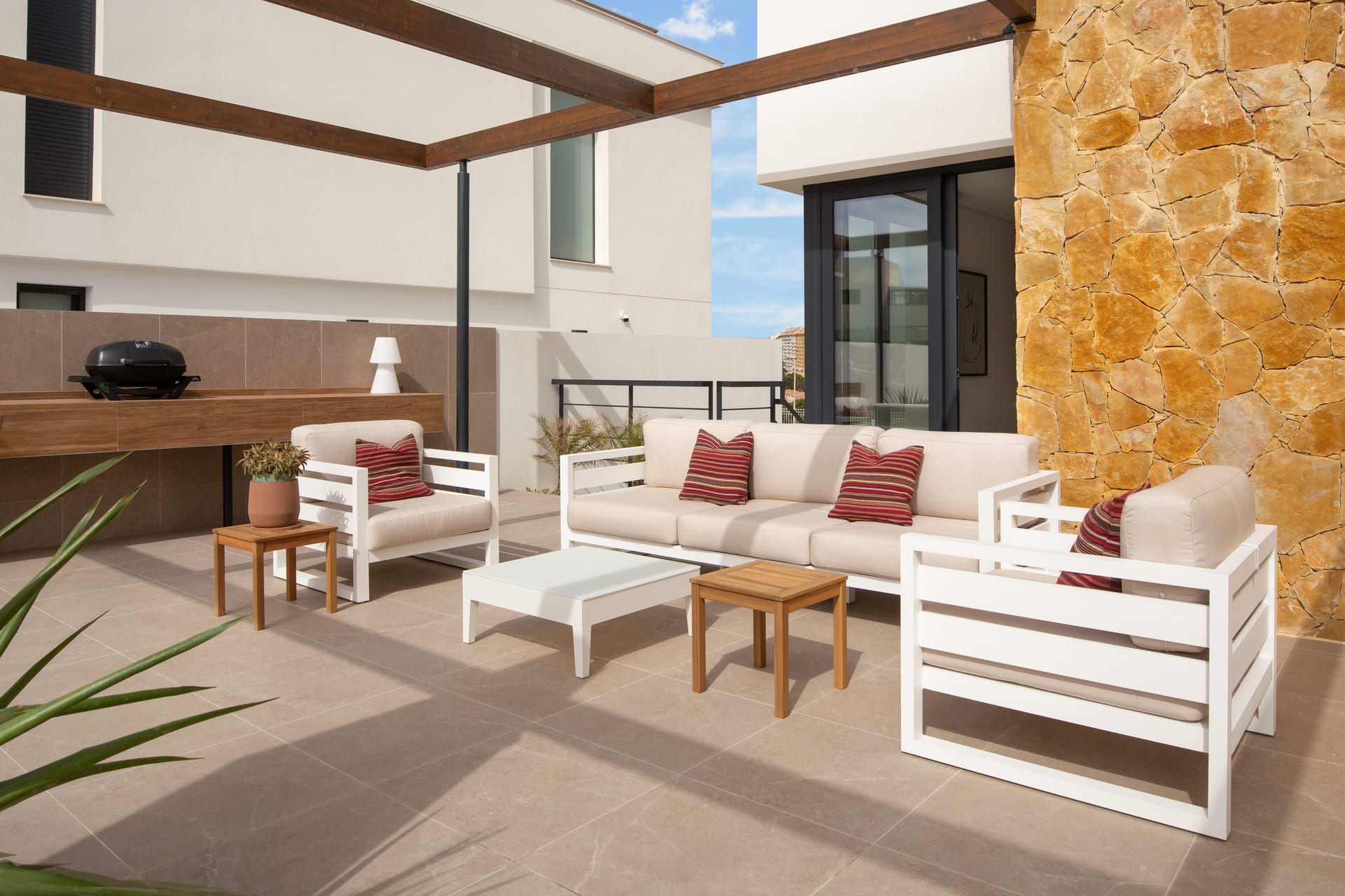 Pool area in villa for sale in Orihuela Costa