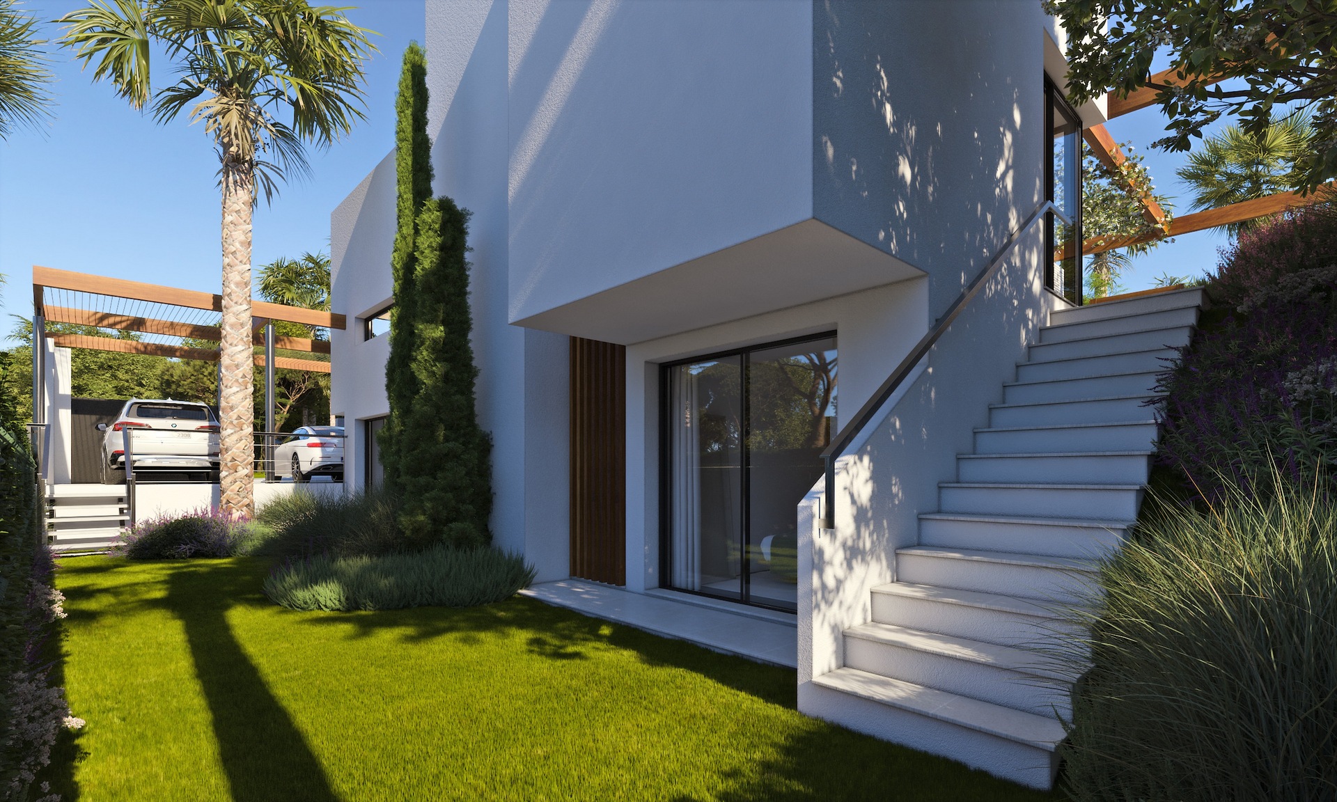 Pool area in villa for sale in Orihuela Costa