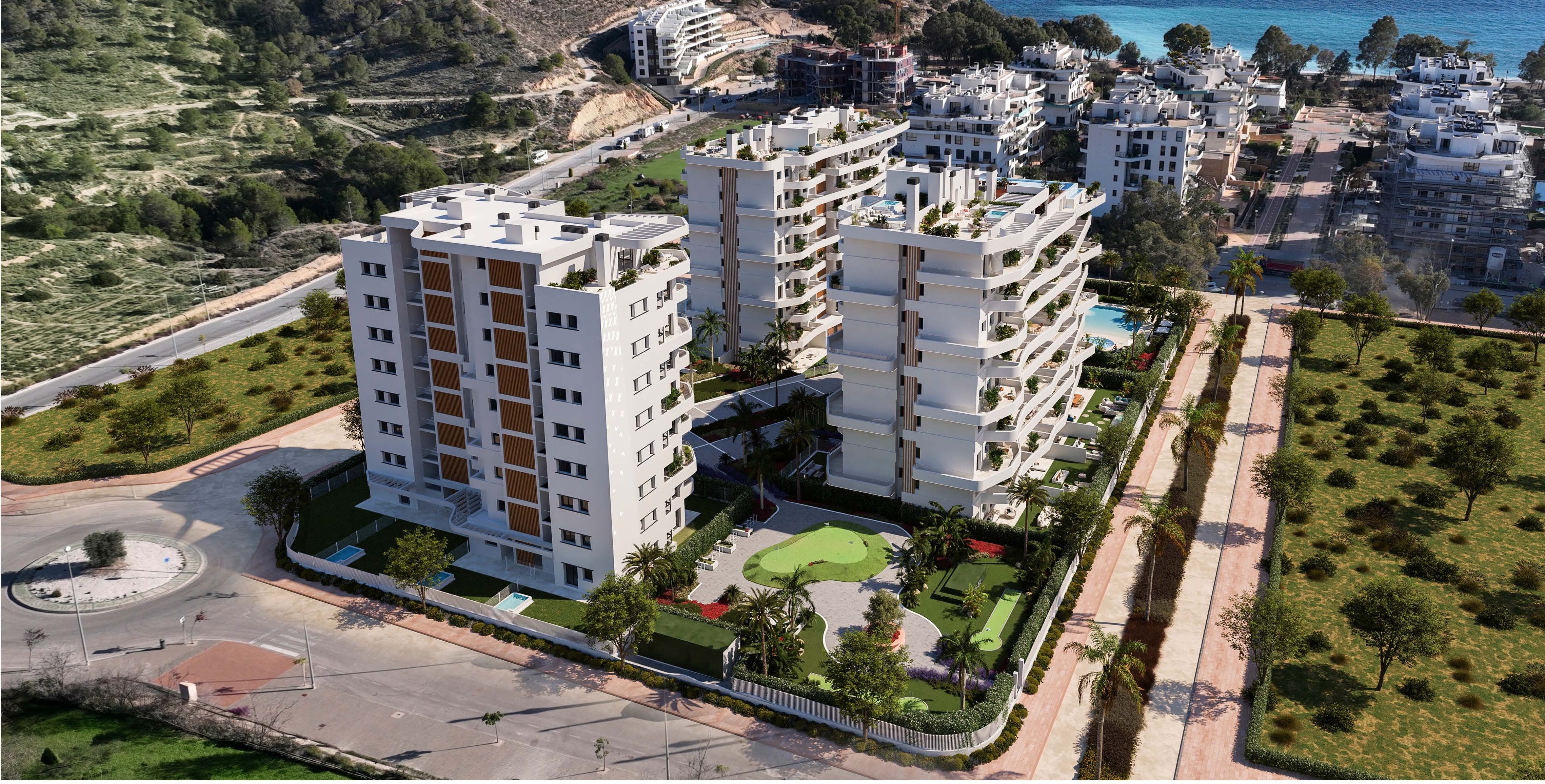 Pool area in apartment for sale in La Vila Joiosa
