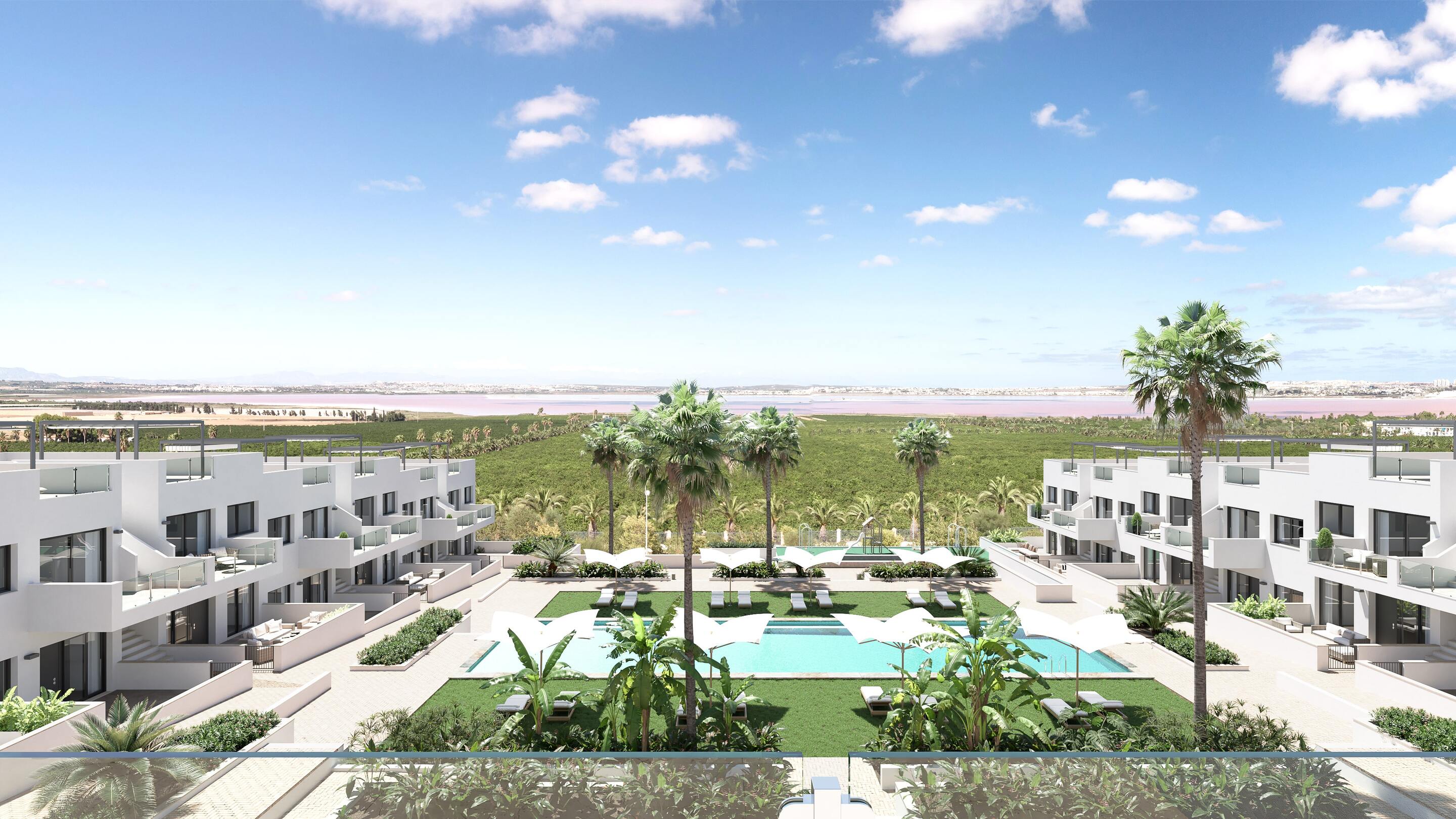 Pool area in high_bungalow for sale in Torrevieja