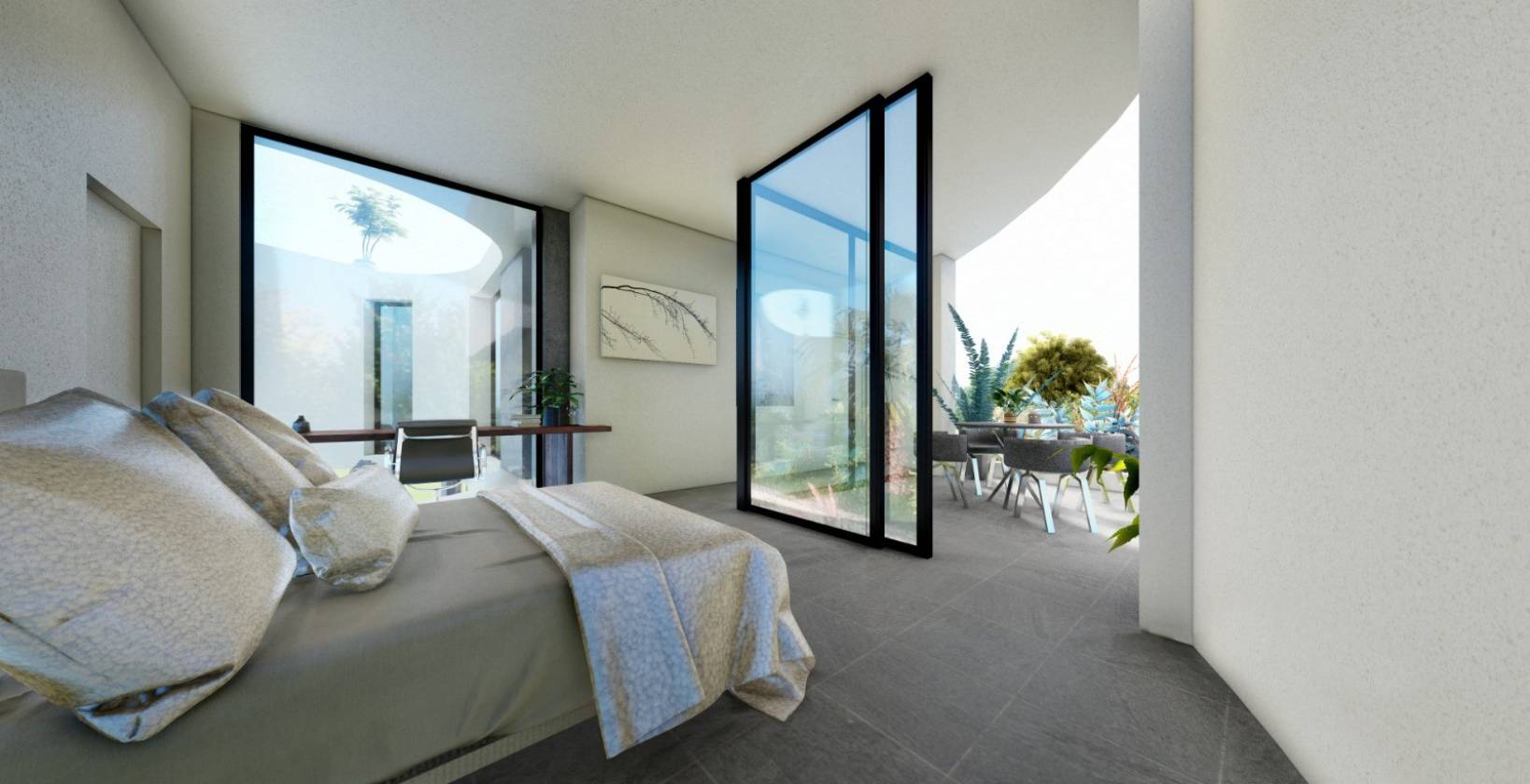 Pool area in villa for sale in Dehesa de Campoamor