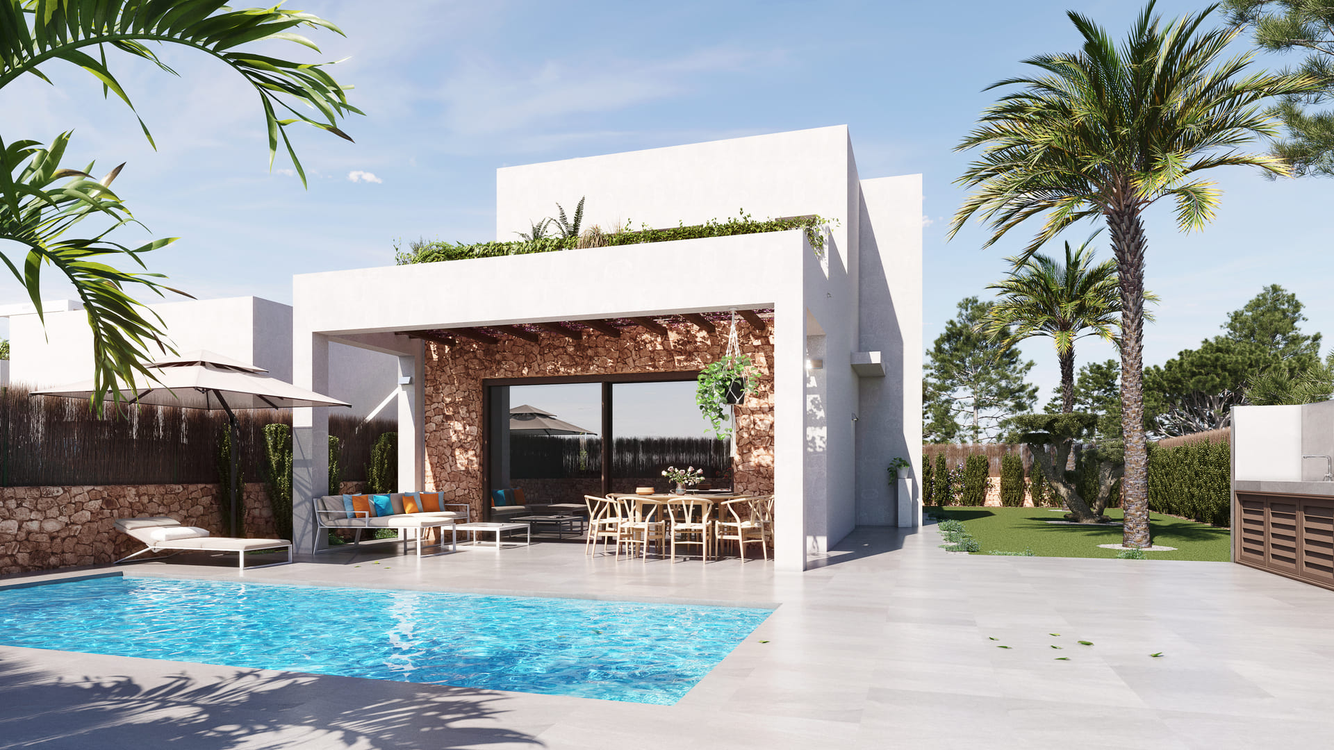 Garden in villa for sale in Orihuela Costa