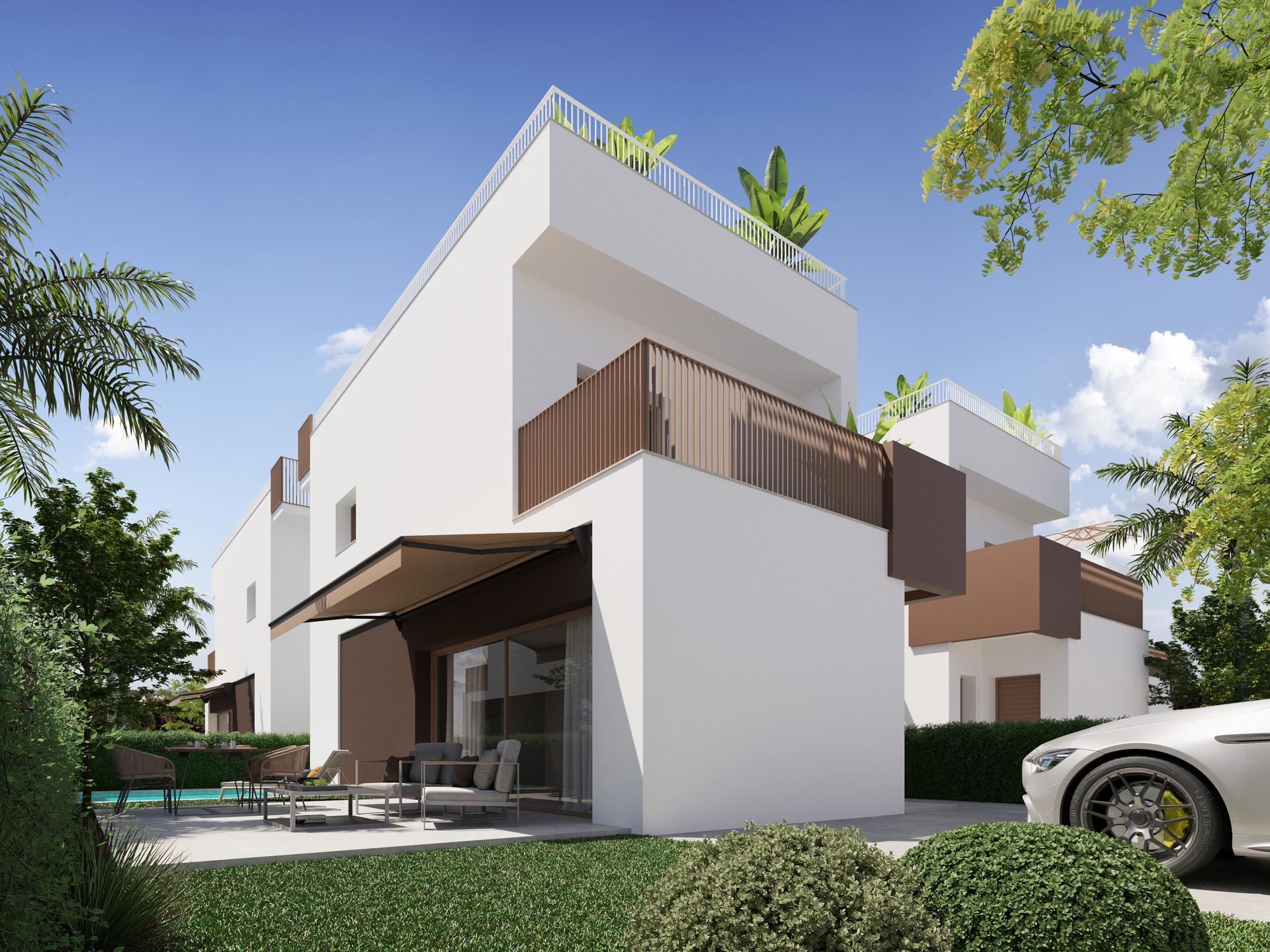 Master bedroom in villa for sale in Elche