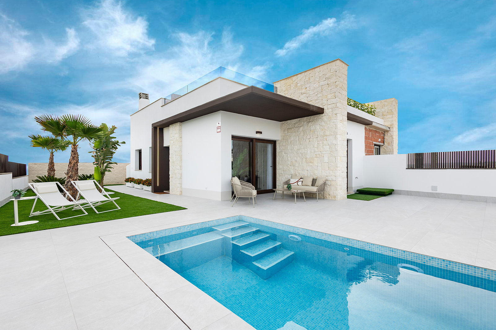 Pool area in terraced for sale in Orihuela Costa