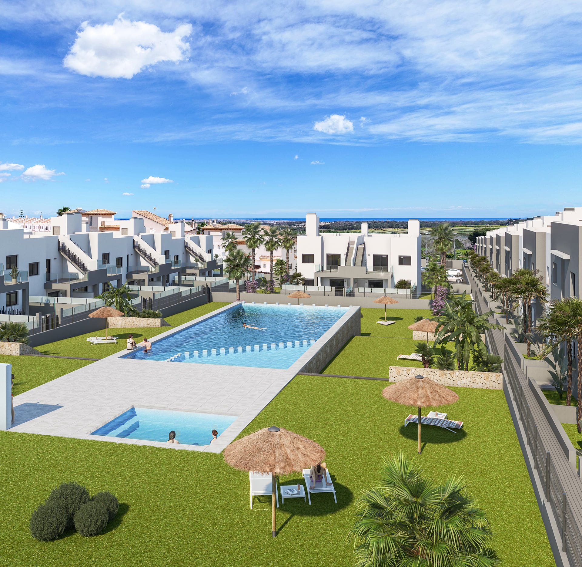 Pool area in high_bungalow for sale in San Miguel de Salinas