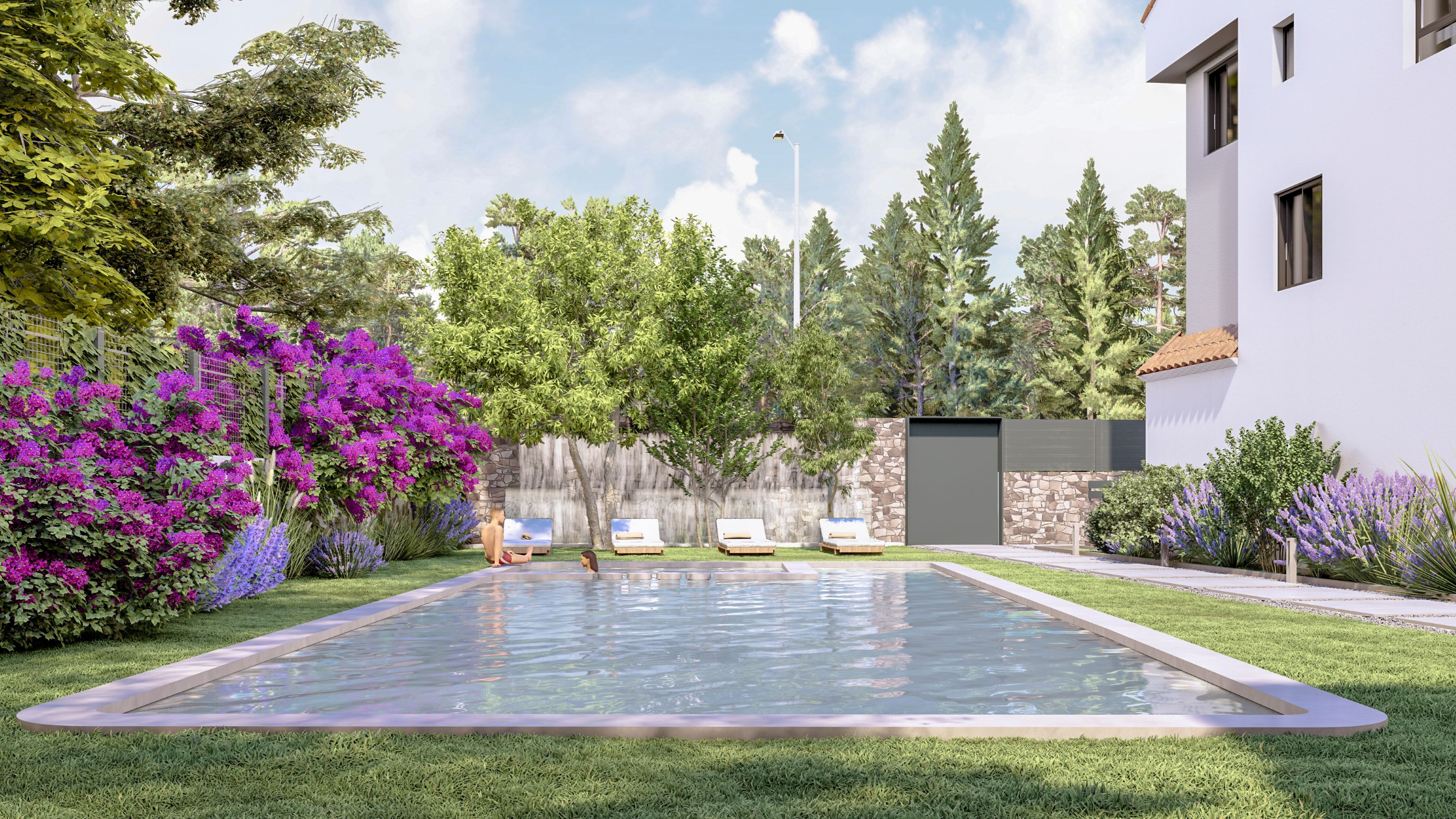 Pool area in apartment for sale in Jávea