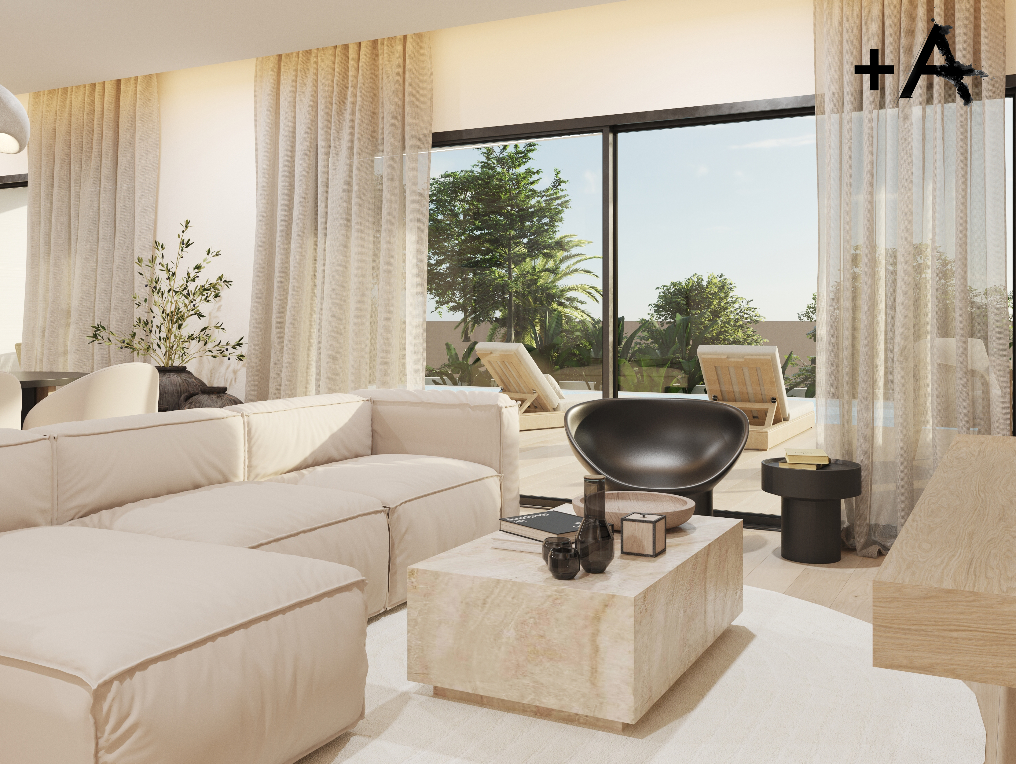 Living room in villa for sale in Polop