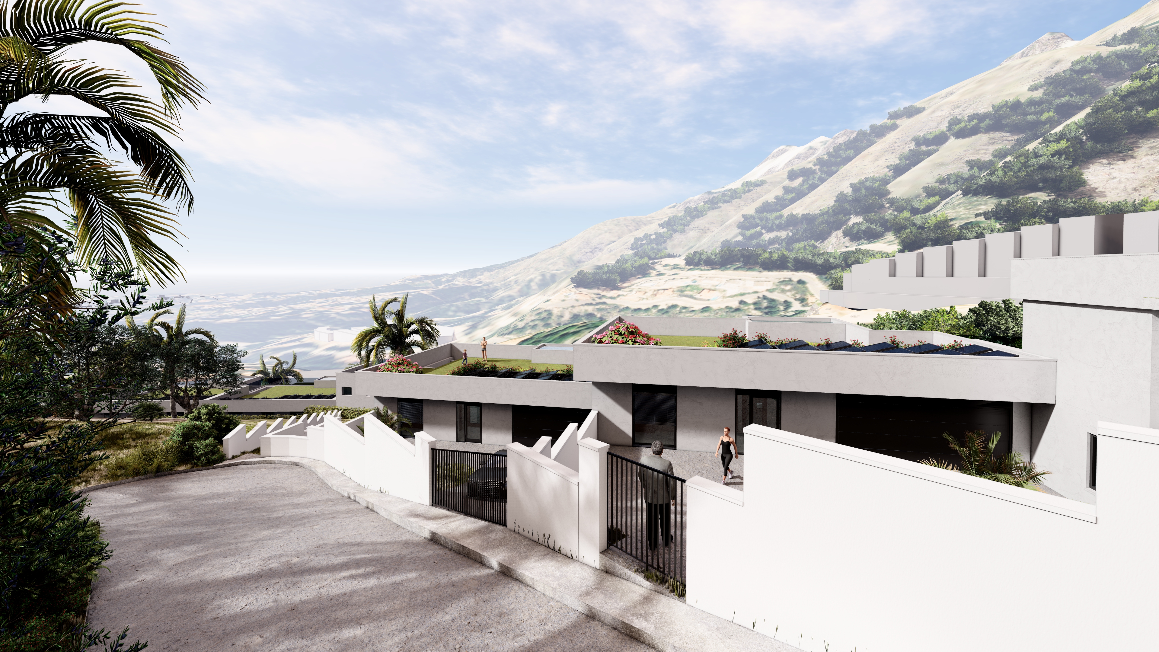 Pool area in villa for sale in Altea