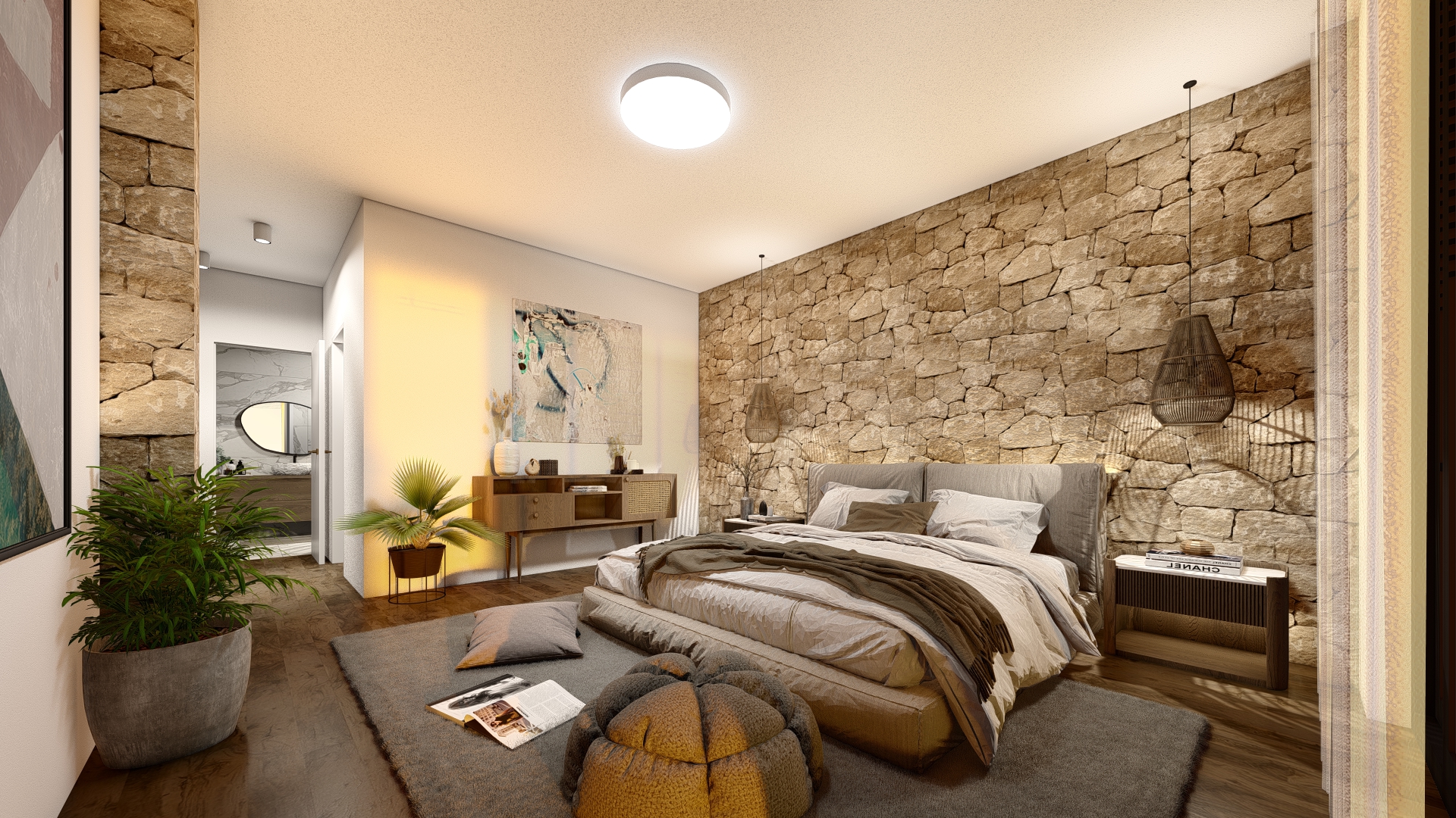 Master bedroom in villa for sale in Altea