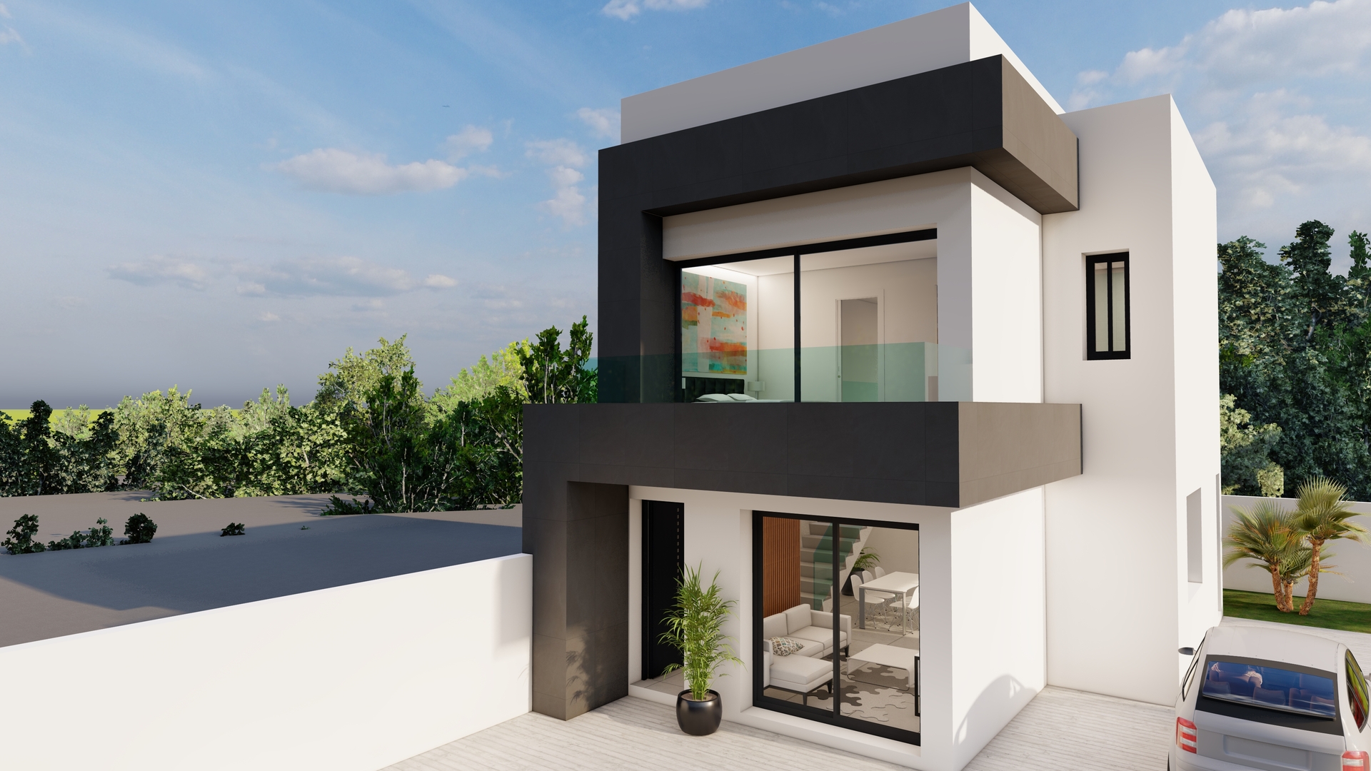 Pool area in villa for sale in Heredades