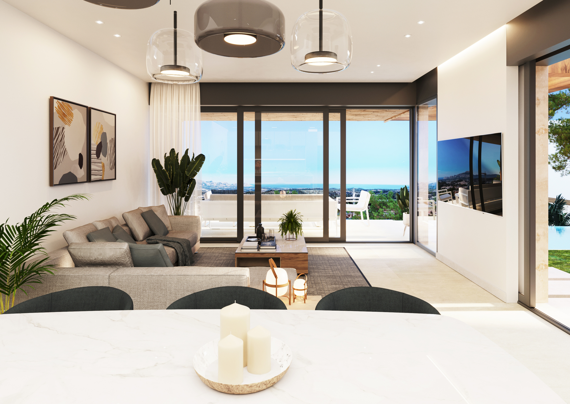 Living room in villa for sale in Polop