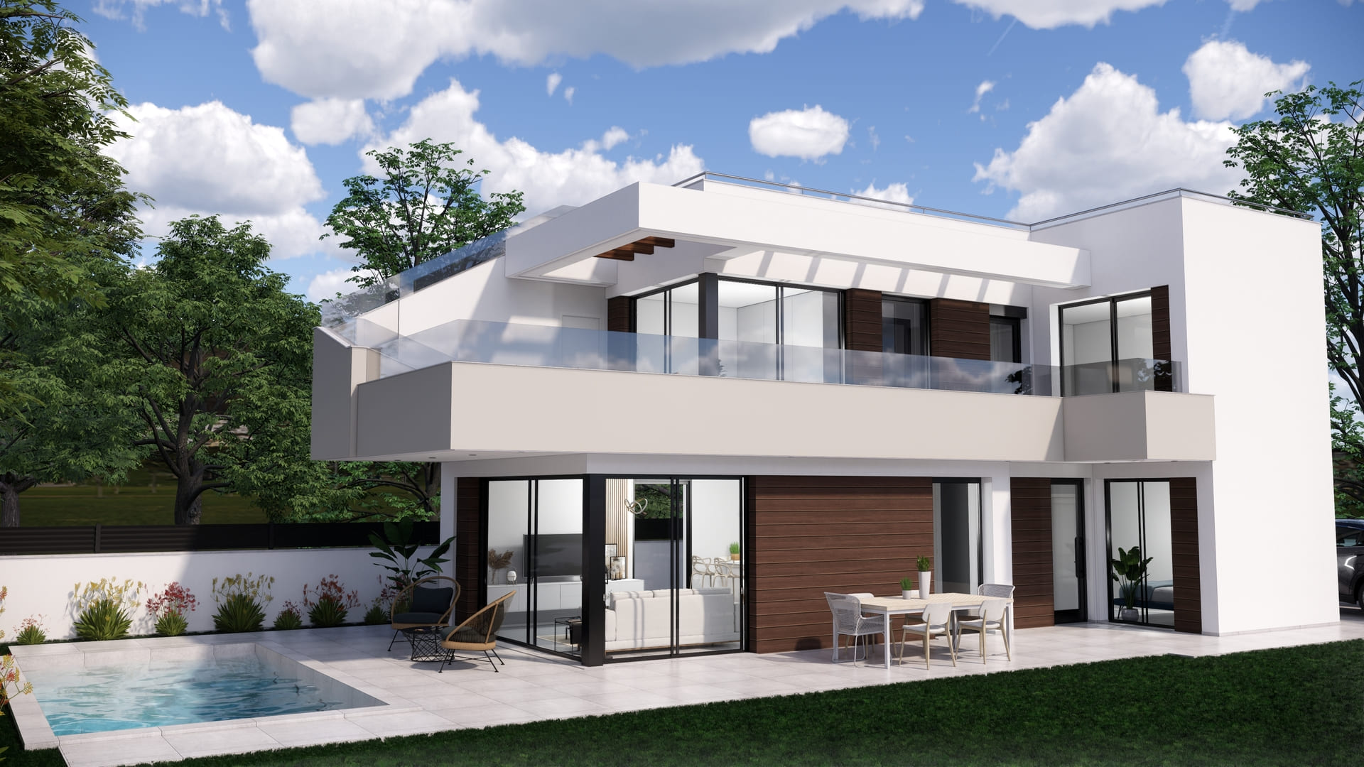 Pool area in villa for sale in Pilar de la Horadada