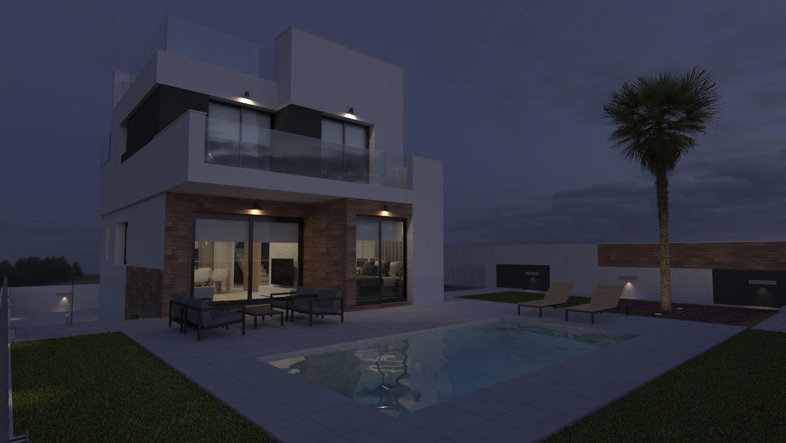 Pool area in villa for sale in La Nucía