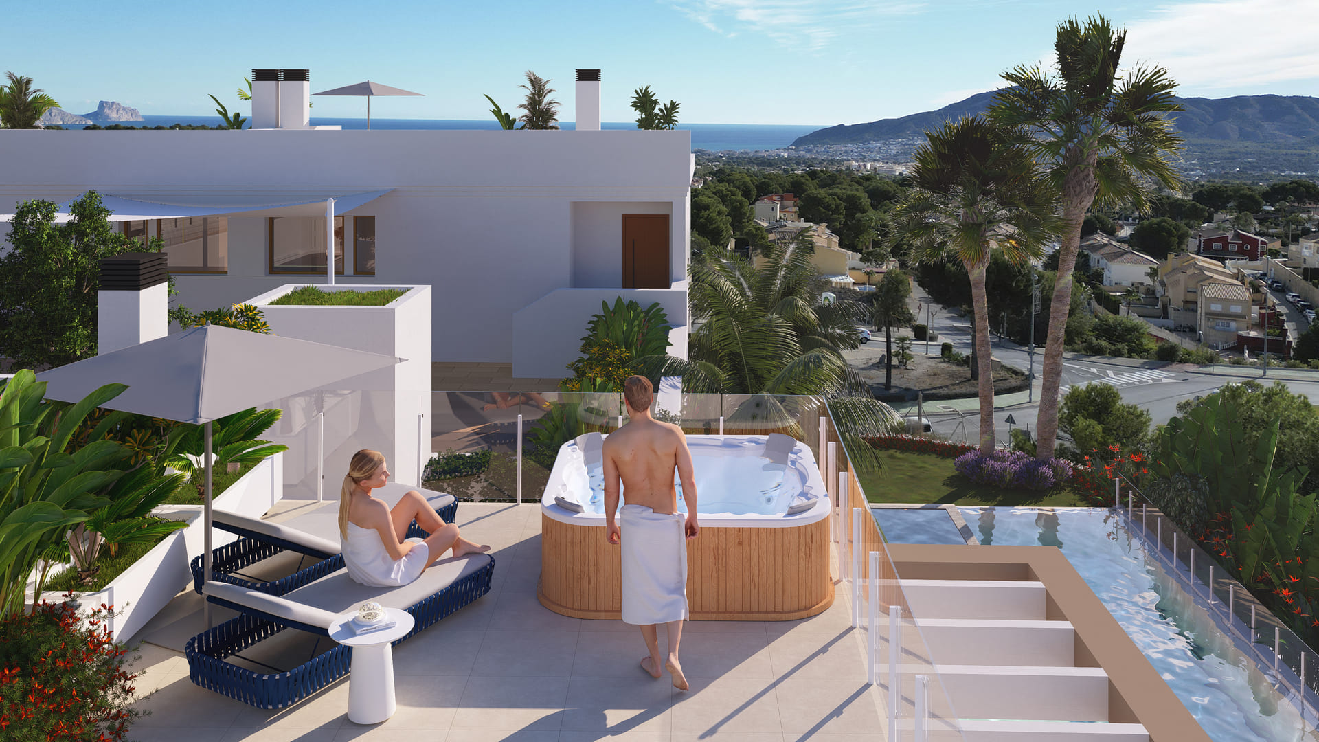 Pool area in terraced for sale in La Nucía