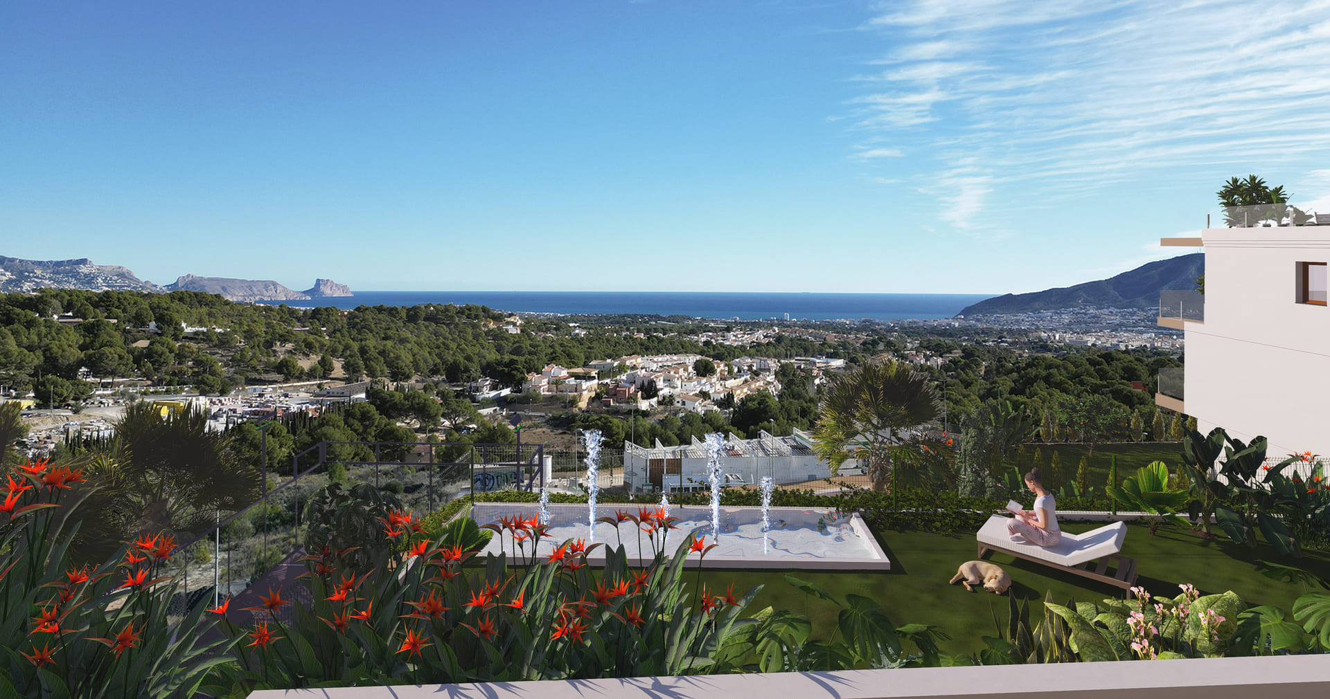 Pool area in terraced for sale in La Nucía