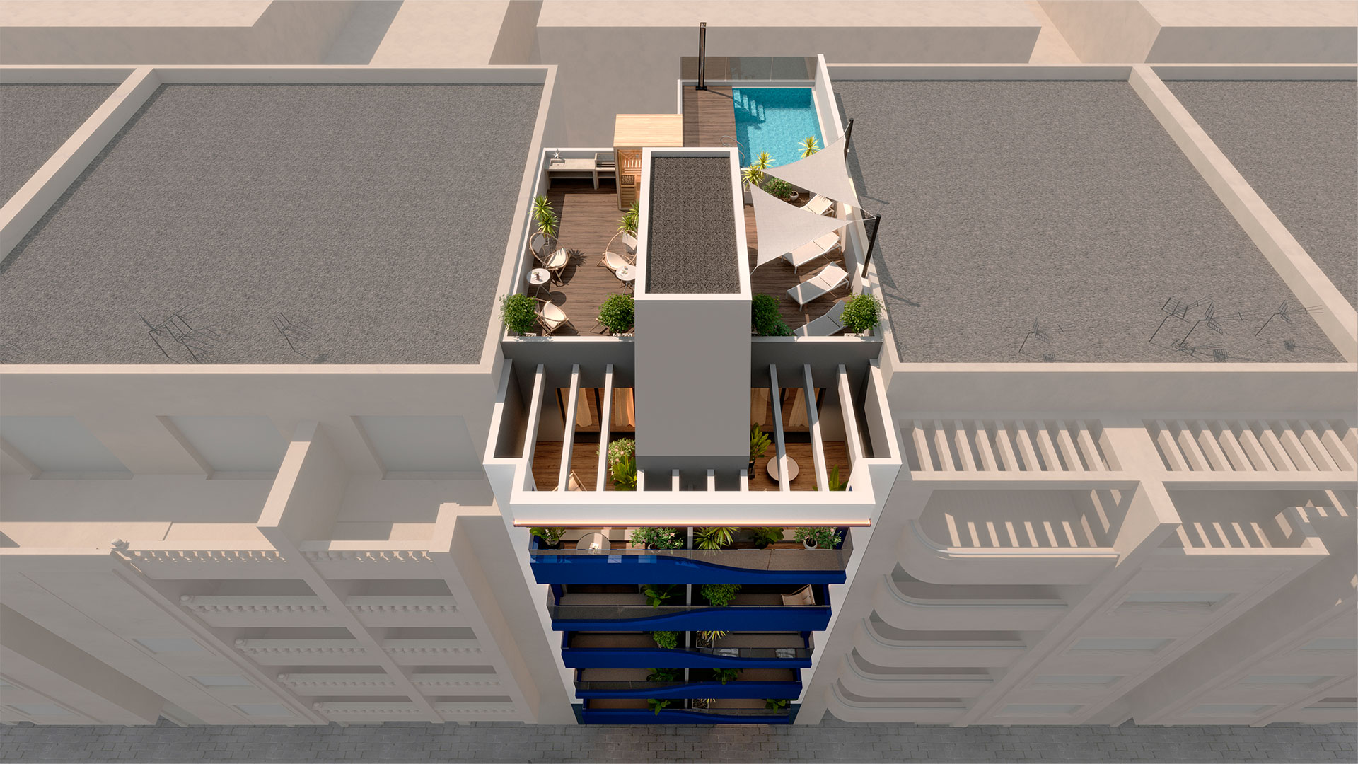 Terrace in penthouse for sale in Torrevieja