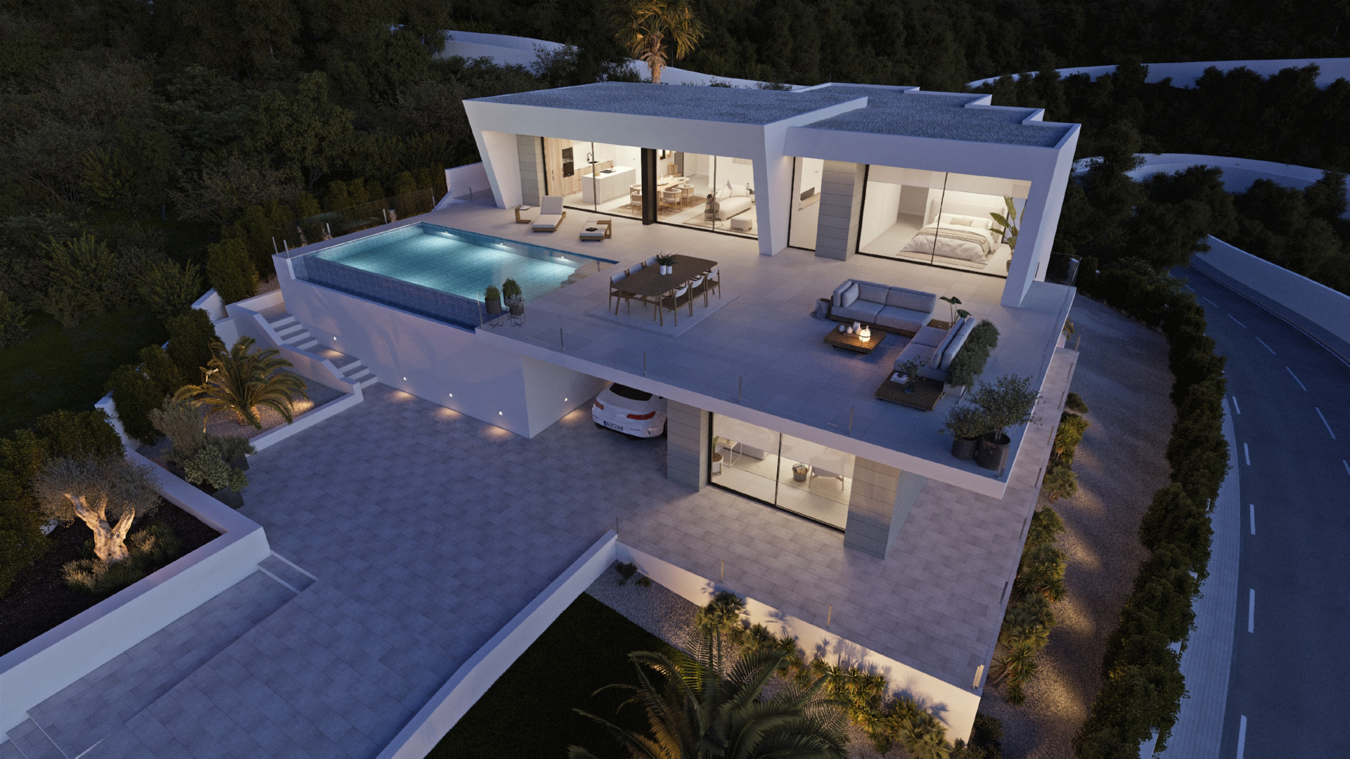 Pool area in villa for sale in Cumbre del Sol