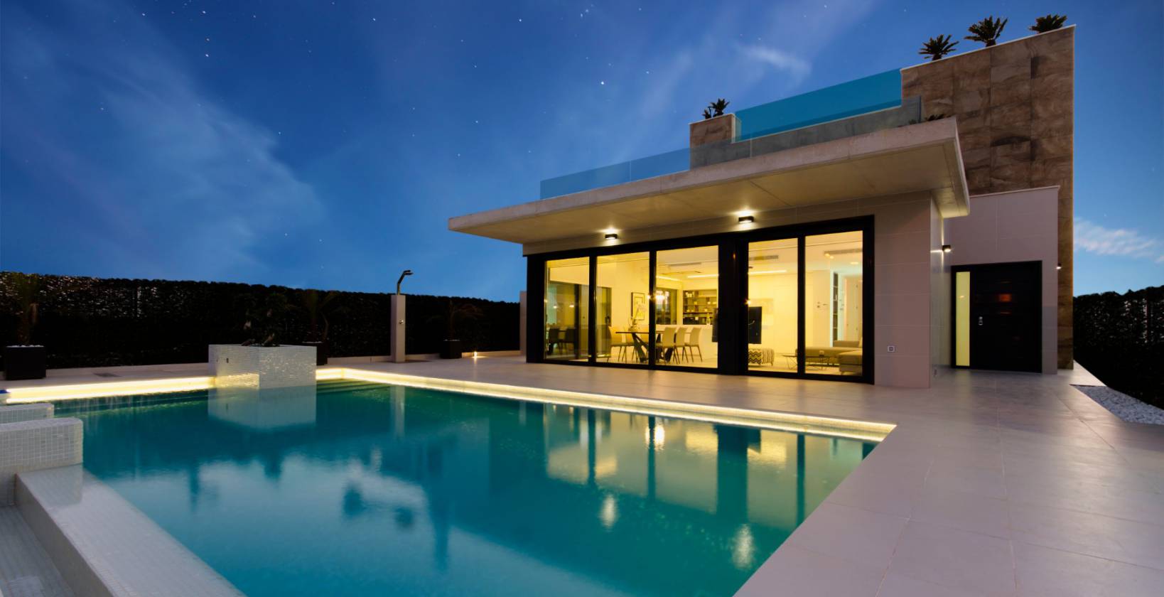 Pool area in villa for sale in Dehesa de Campoamor