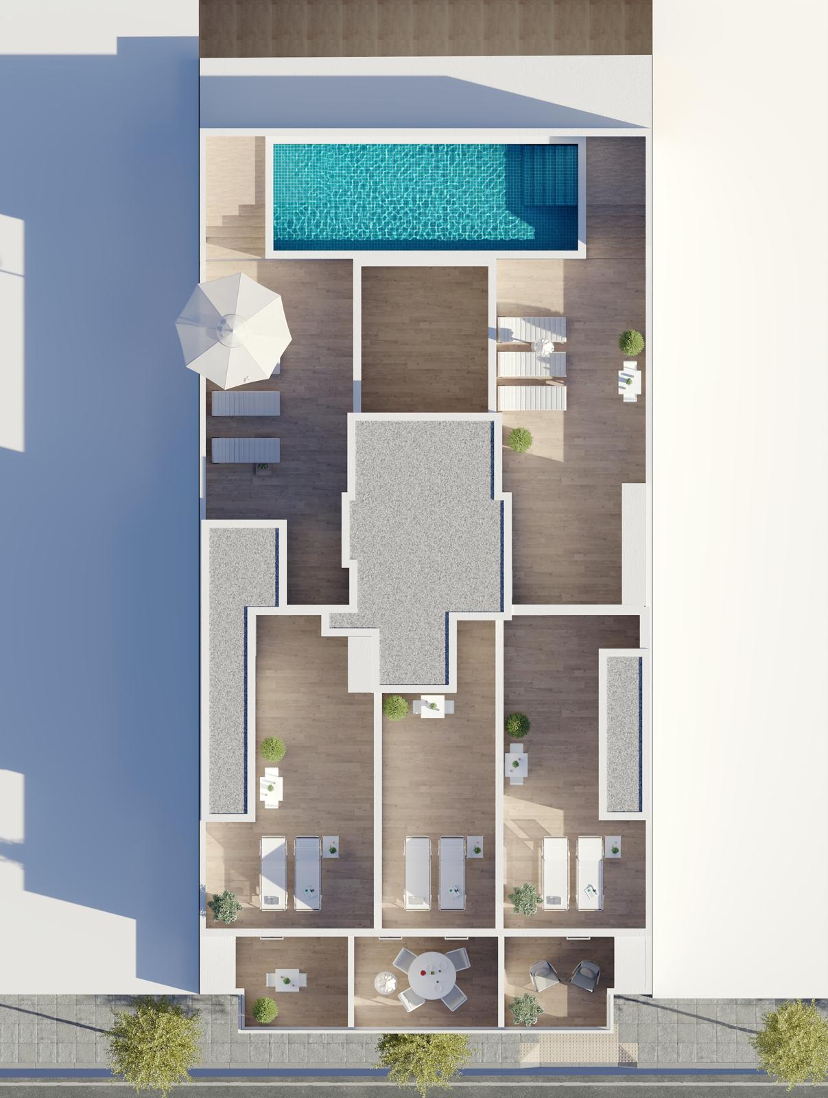 Garden in penthouse for sale in Torrevieja