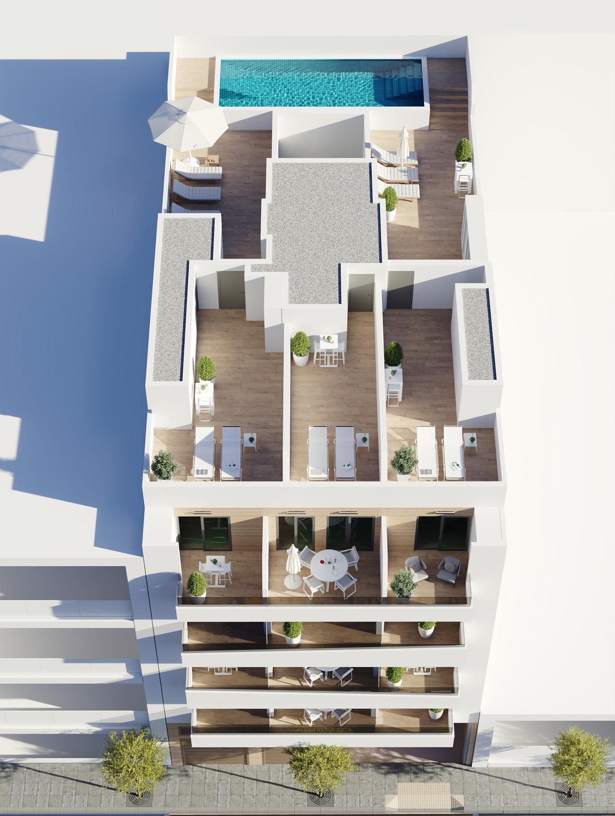 Exterior view in penthouse for sale in Torrevieja