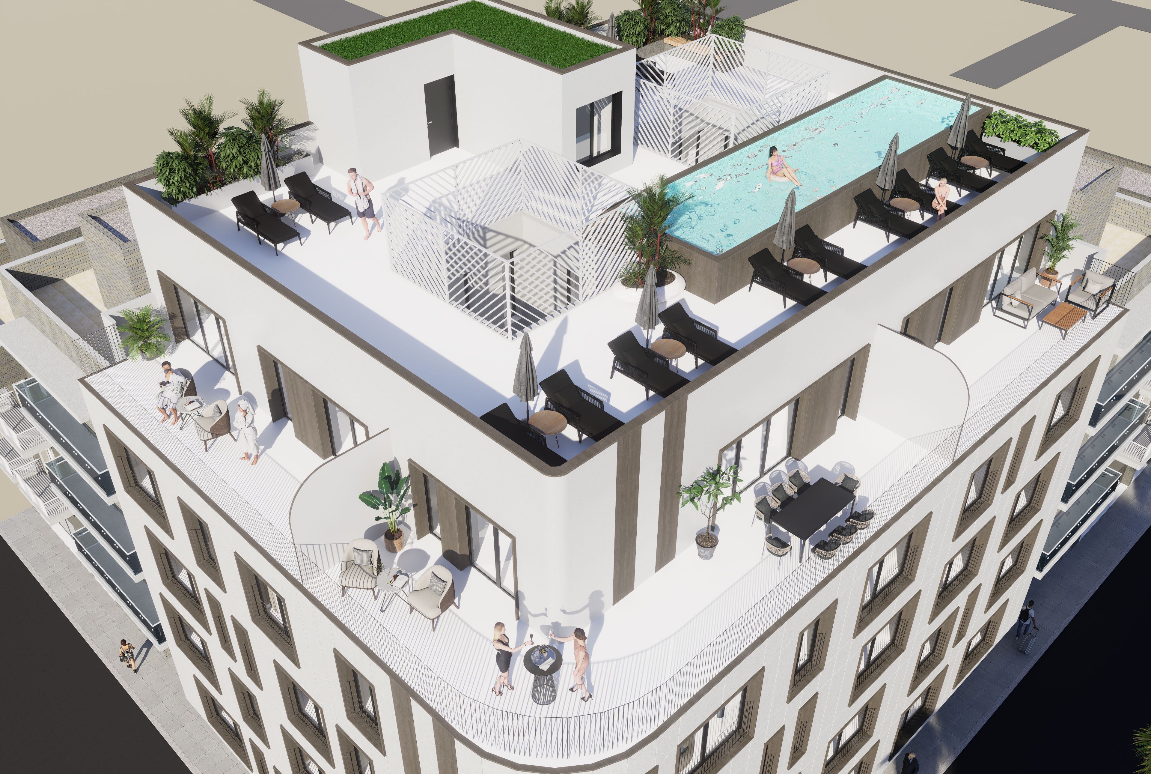 Living room in penthouse for sale in Torrevieja