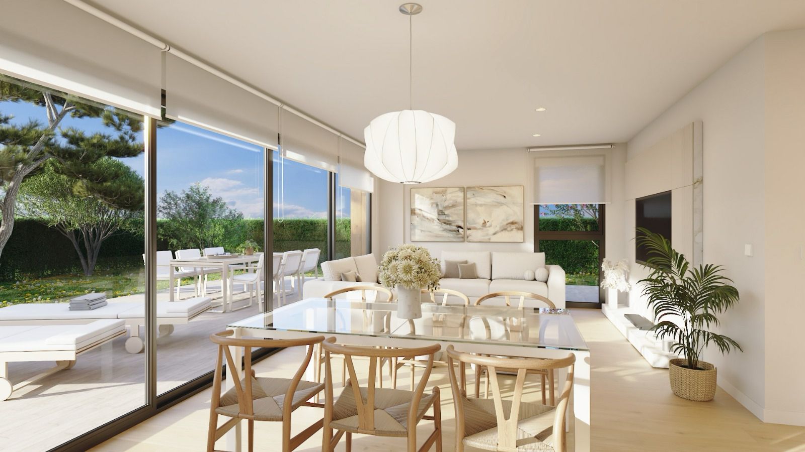 Living room in penthouse for sale in La Nucía