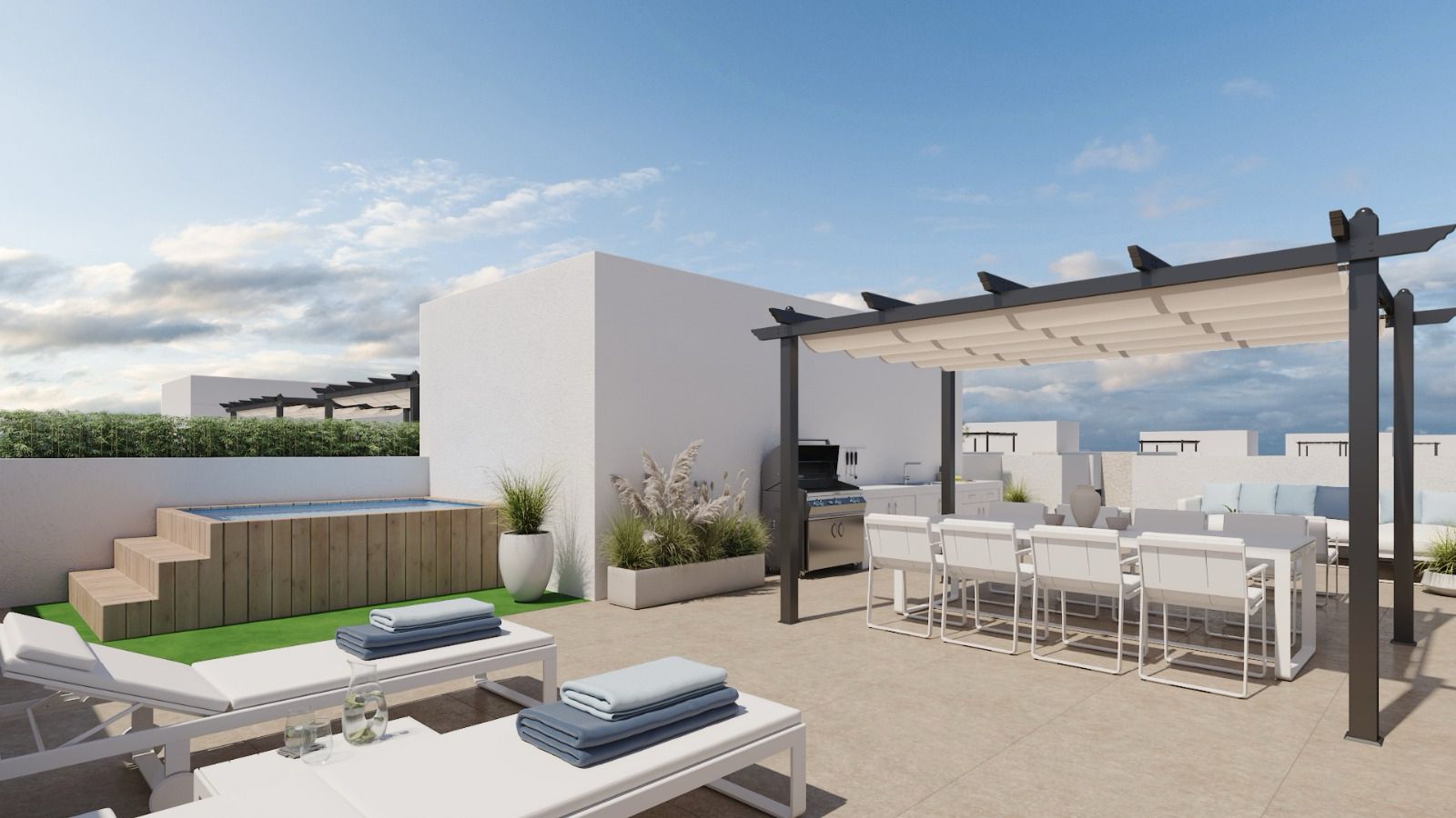 Pool area in apartment for sale in La Nucía