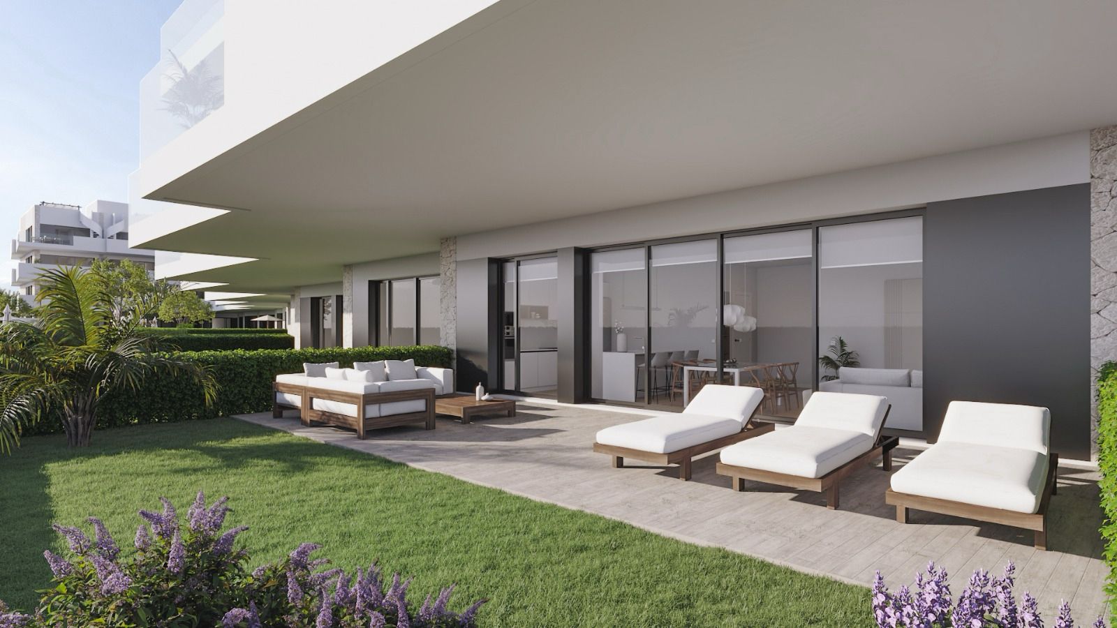 Pool area in apartment for sale in La Nucía