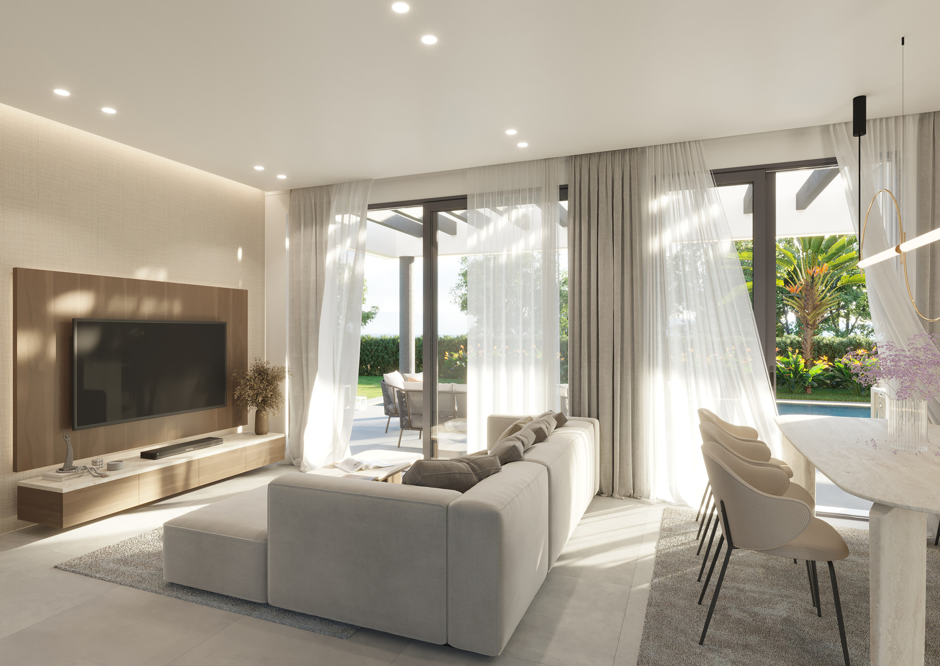 Pool area in villa for sale in Finestrat