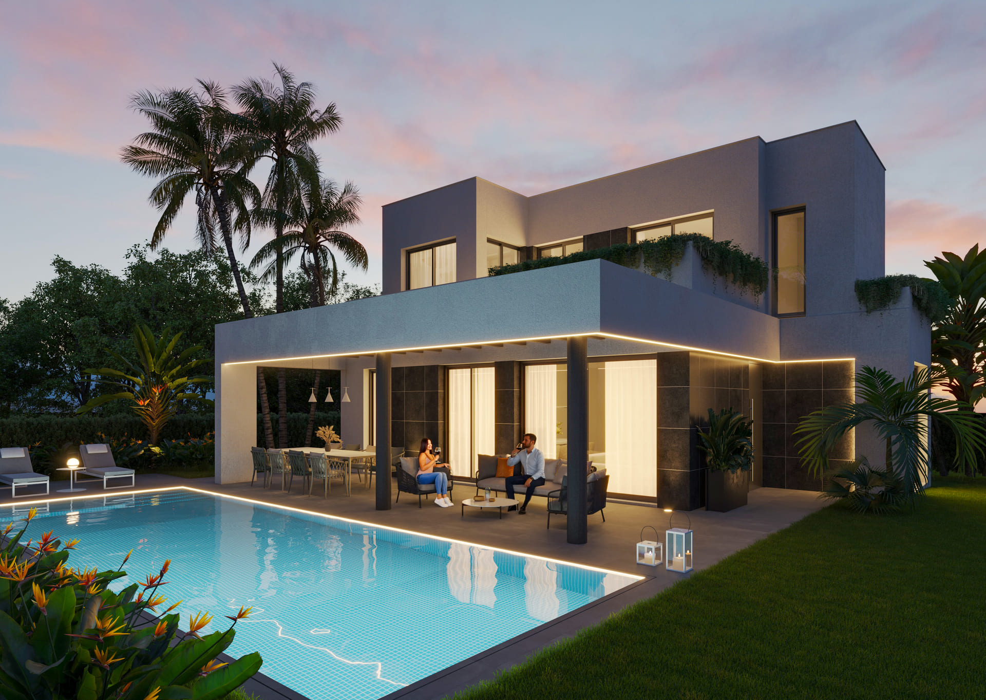 Master bedroom in villa for sale in Finestrat