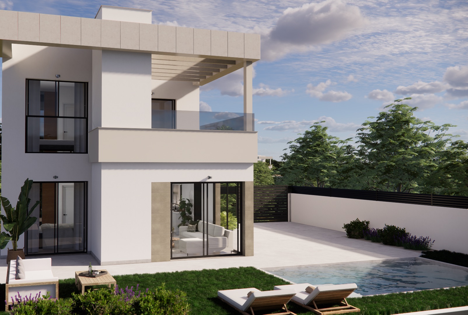 Pool area in terraced for sale in Orihuela Costa