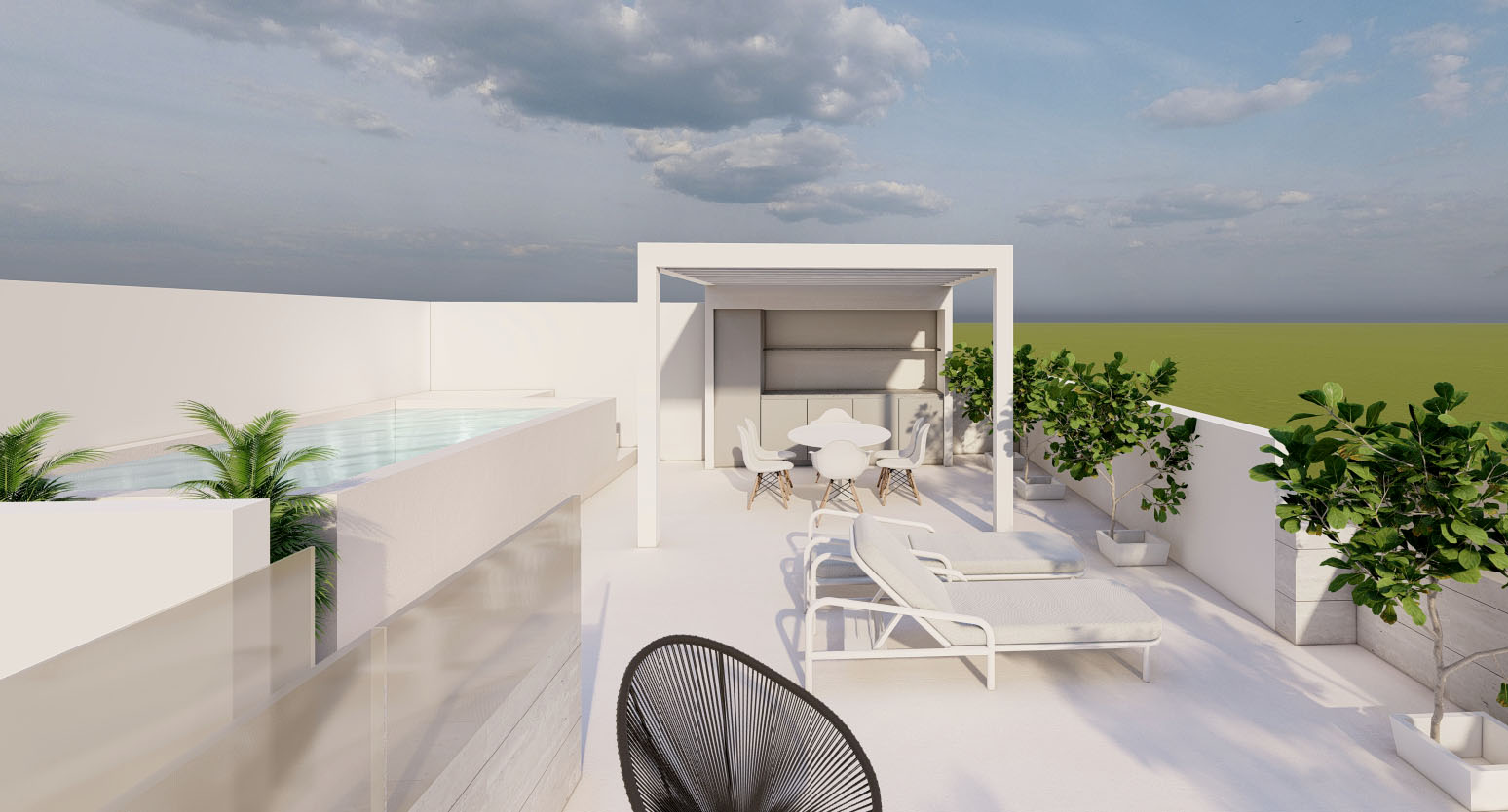 Pool area in low_bungalow for sale in Pilar de la Horadada