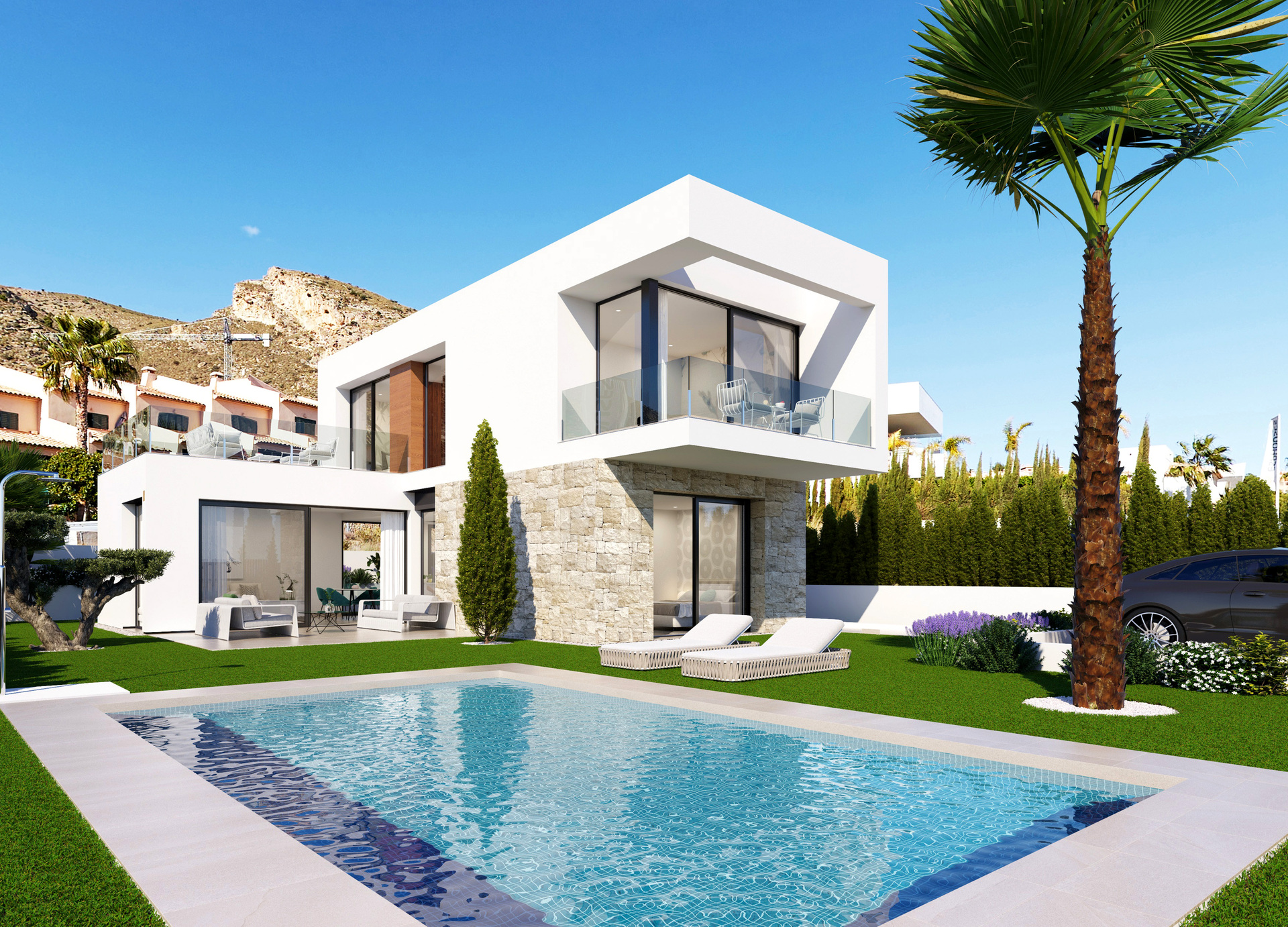 Living room in villa for sale in Finestrat